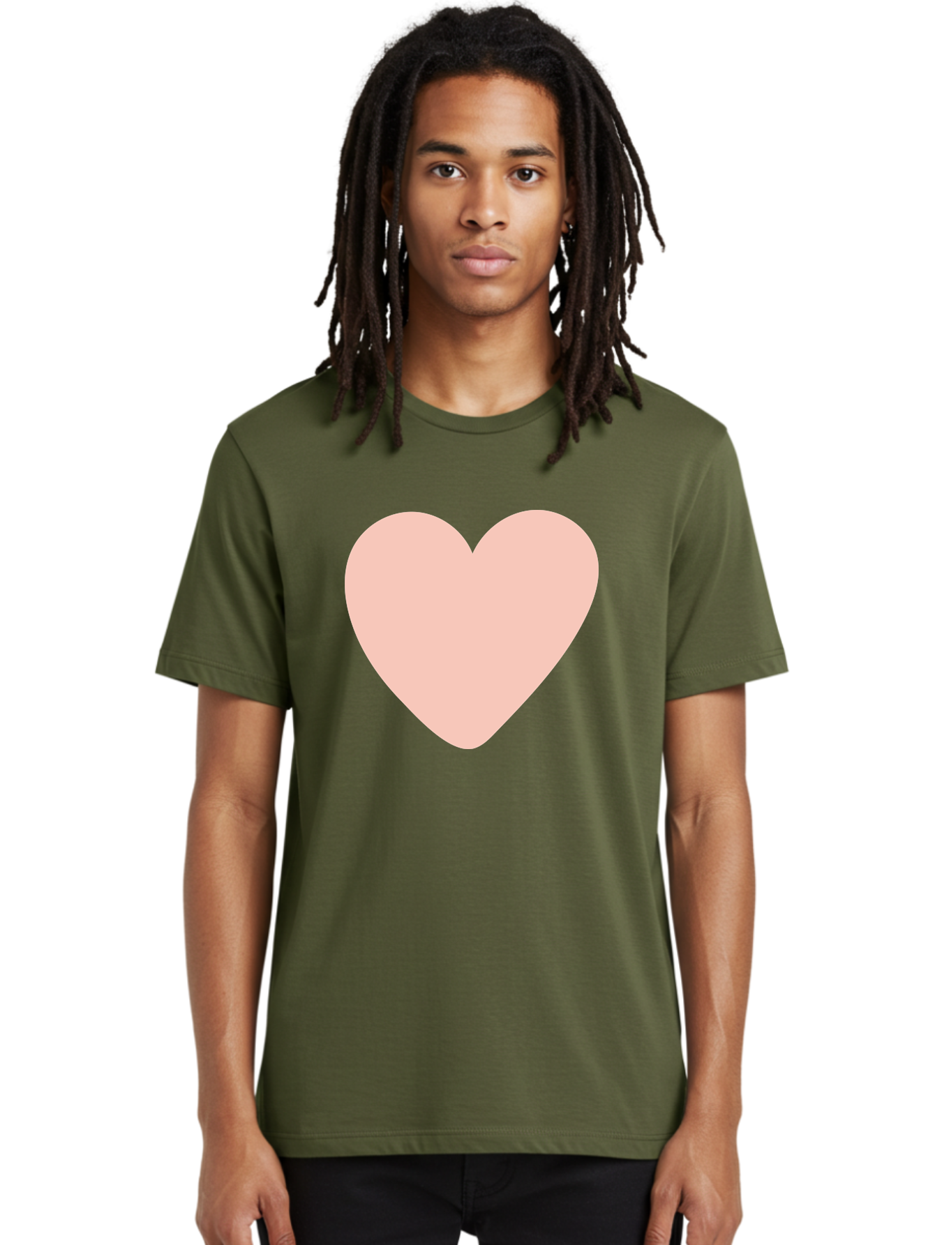 Heart Men'S Graphic Tee, 100% Cotton, Comfortable Casual Summer Wear, Machine Washable, Heart Symbol, Love Icon, Pink Heart, Digital Art, Minimalist Design, Simple Shape, Heart Illustration, Love Symbol Aae025