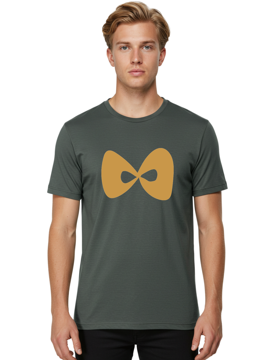 Lemniscate Men'S Graphic Tee, 100% Cotton, Comfortable Casual Summer Wear, Machine Washable, Mathematical Symbol, Infinity Sign, Lemniscate Curve, Geometric Shape, Abstract Design, Symmetrical Figure, Looped Infinity Aae028