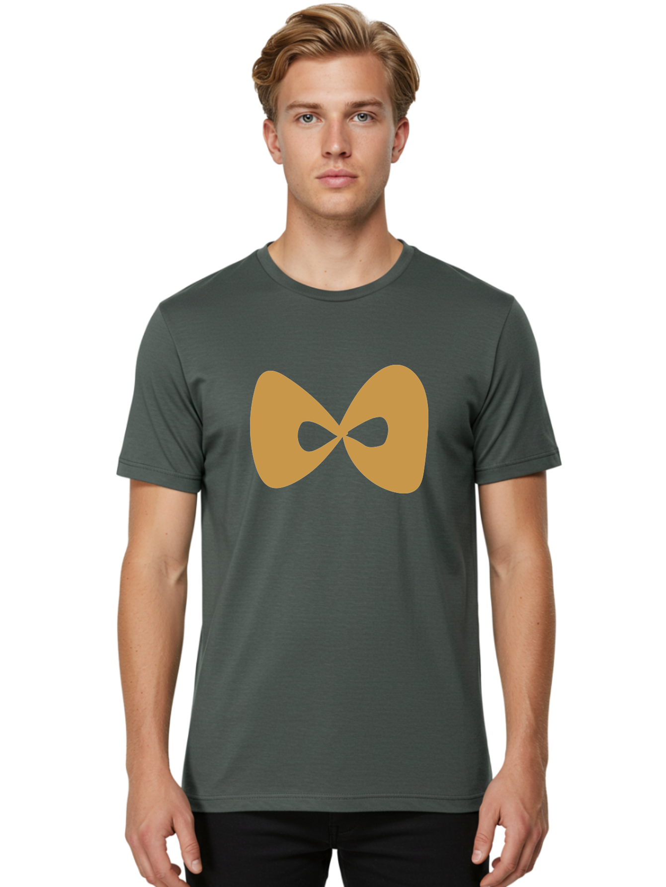 Lemniscate Men'S Graphic Tee, 100% Cotton, Comfortable Casual Summer Wear, Machine Washable, Mathematical Symbol, Infinity Sign, Lemniscate Curve, Geometric Shape, Abstract Design, Symmetrical Figure, Looped Infinity Aae028