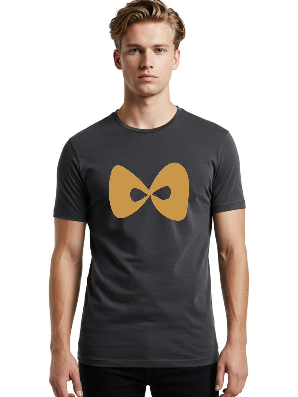 Lemniscate Men'S Graphic Tee, 100% Cotton, Comfortable Casual Summer Wear, Machine Washable, Mathematical Symbol, Infinity Sign, Lemniscate Curve, Geometric Shape, Abstract Design, Symmetrical Figure, Looped Infinity Aae028