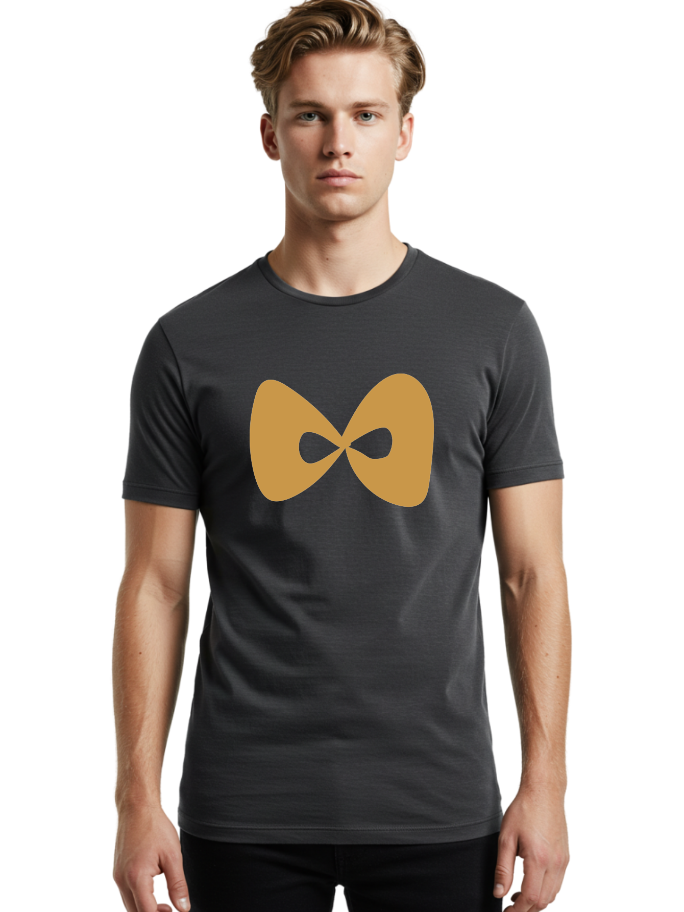 Lemniscate Men'S Graphic Tee, 100% Cotton, Comfortable Casual Summer Wear, Machine Washable, Mathematical Symbol, Infinity Sign, Lemniscate Curve, Geometric Shape, Abstract Design, Symmetrical Figure, Looped Infinity Aae028