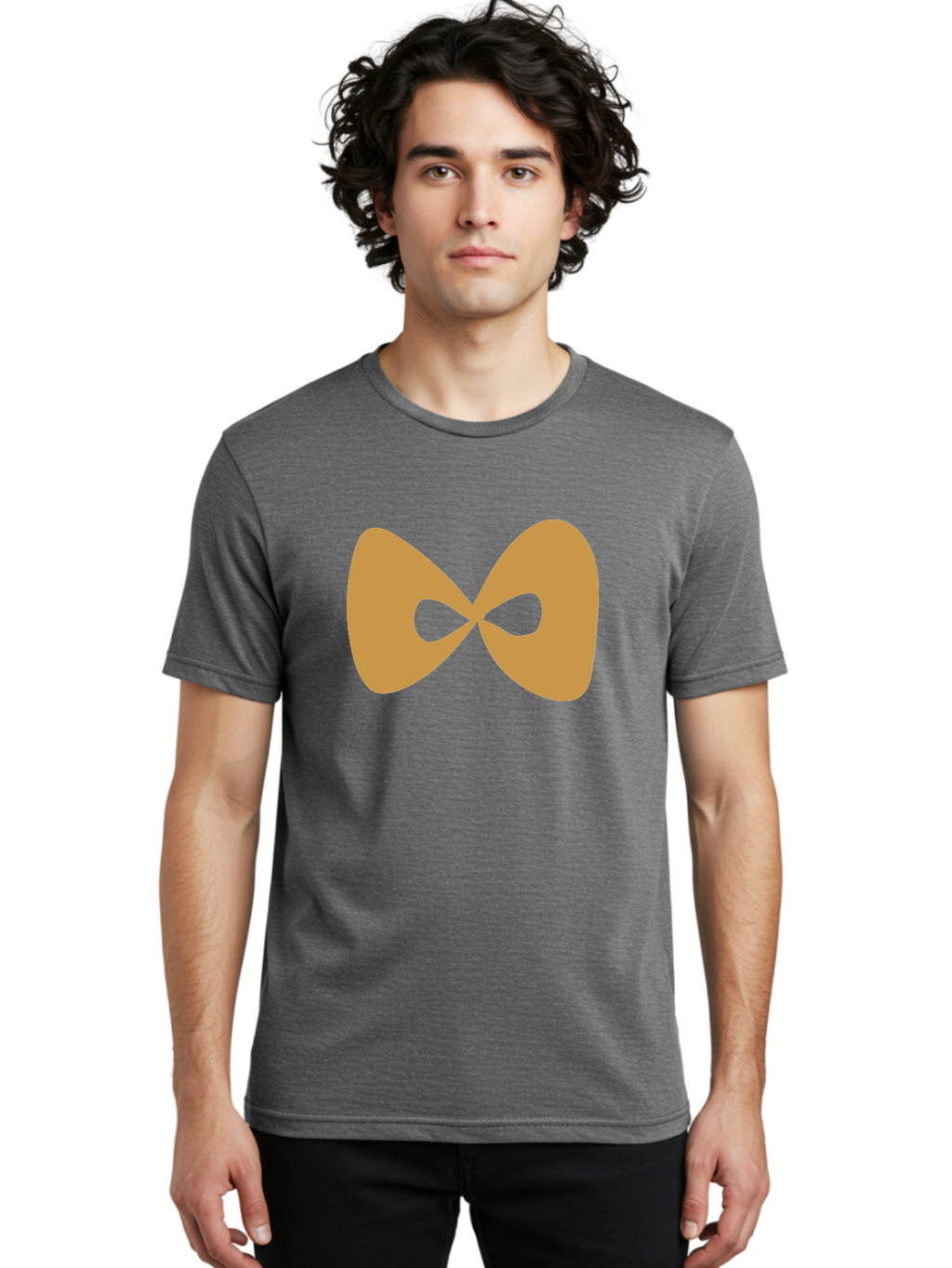 Lemniscate Men'S Graphic Tee, 100% Cotton, Comfortable Casual Summer Wear, Machine Washable, Mathematical Symbol, Infinity Sign, Lemniscate Curve, Geometric Shape, Abstract Design, Symmetrical Figure, Looped Infinity Aae028