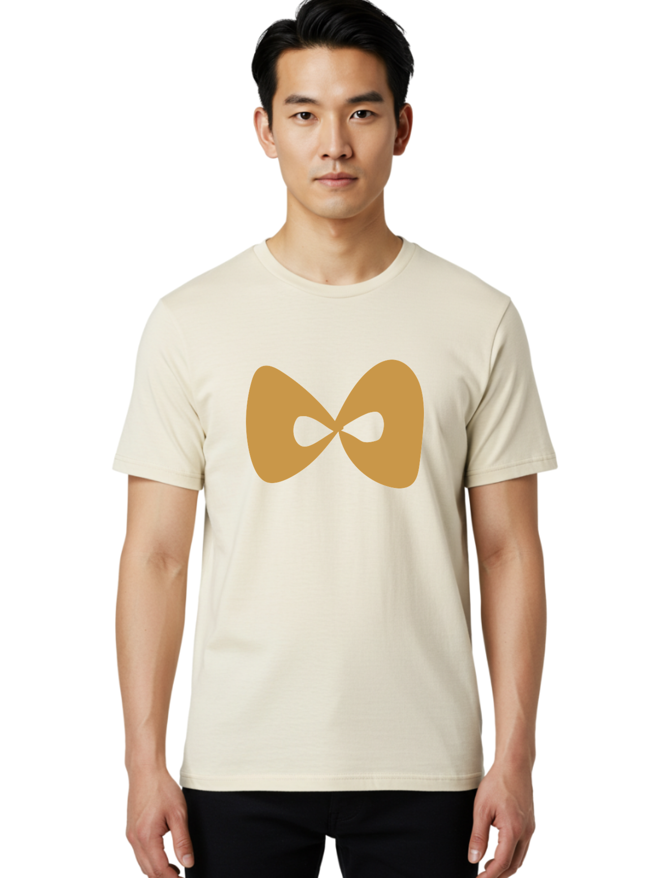 Lemniscate Men'S Graphic Tee, 100% Cotton, Comfortable Casual Summer Wear, Machine Washable, Mathematical Symbol, Infinity Sign, Lemniscate Curve, Geometric Shape, Abstract Design, Symmetrical Figure, Looped Infinity Aae028