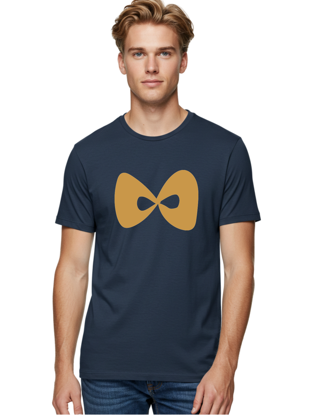 Lemniscate Men'S Graphic Tee, 100% Cotton, Comfortable Casual Summer Wear, Machine Washable, Mathematical Symbol, Infinity Sign, Lemniscate Curve, Geometric Shape, Abstract Design, Symmetrical Figure, Looped Infinity Aae028
