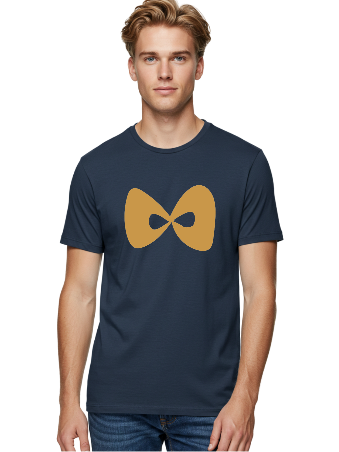 Lemniscate Men'S Graphic Tee, 100% Cotton, Comfortable Casual Summer Wear, Machine Washable, Mathematical Symbol, Infinity Sign, Lemniscate Curve, Geometric Shape, Abstract Design, Symmetrical Figure, Looped Infinity Aae028