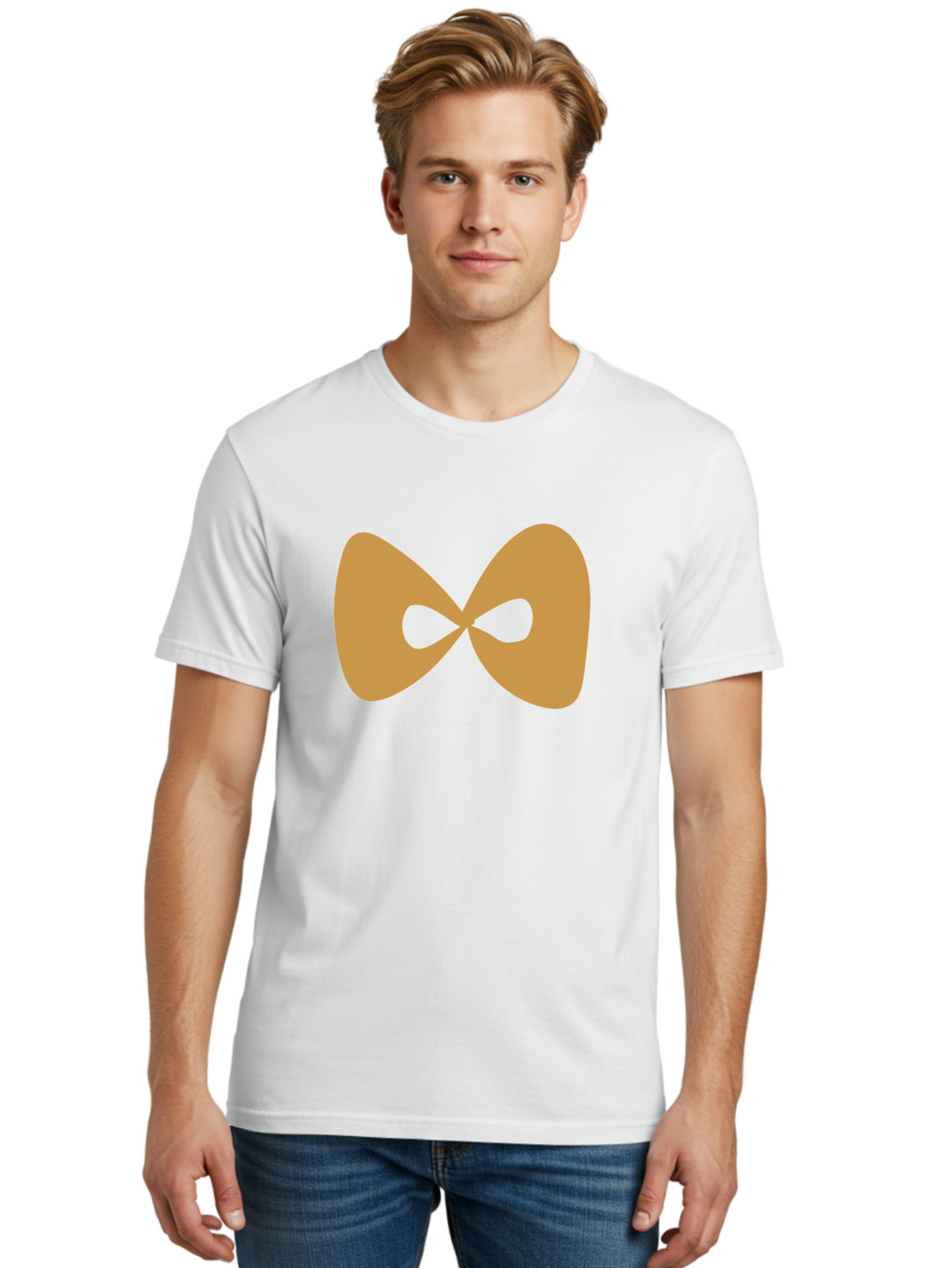 Lemniscate Men'S Graphic Tee, 100% Cotton, Comfortable Casual Summer Wear, Machine Washable, Mathematical Symbol, Infinity Sign, Lemniscate Curve, Geometric Shape, Abstract Design, Symmetrical Figure, Looped Infinity Aae028
