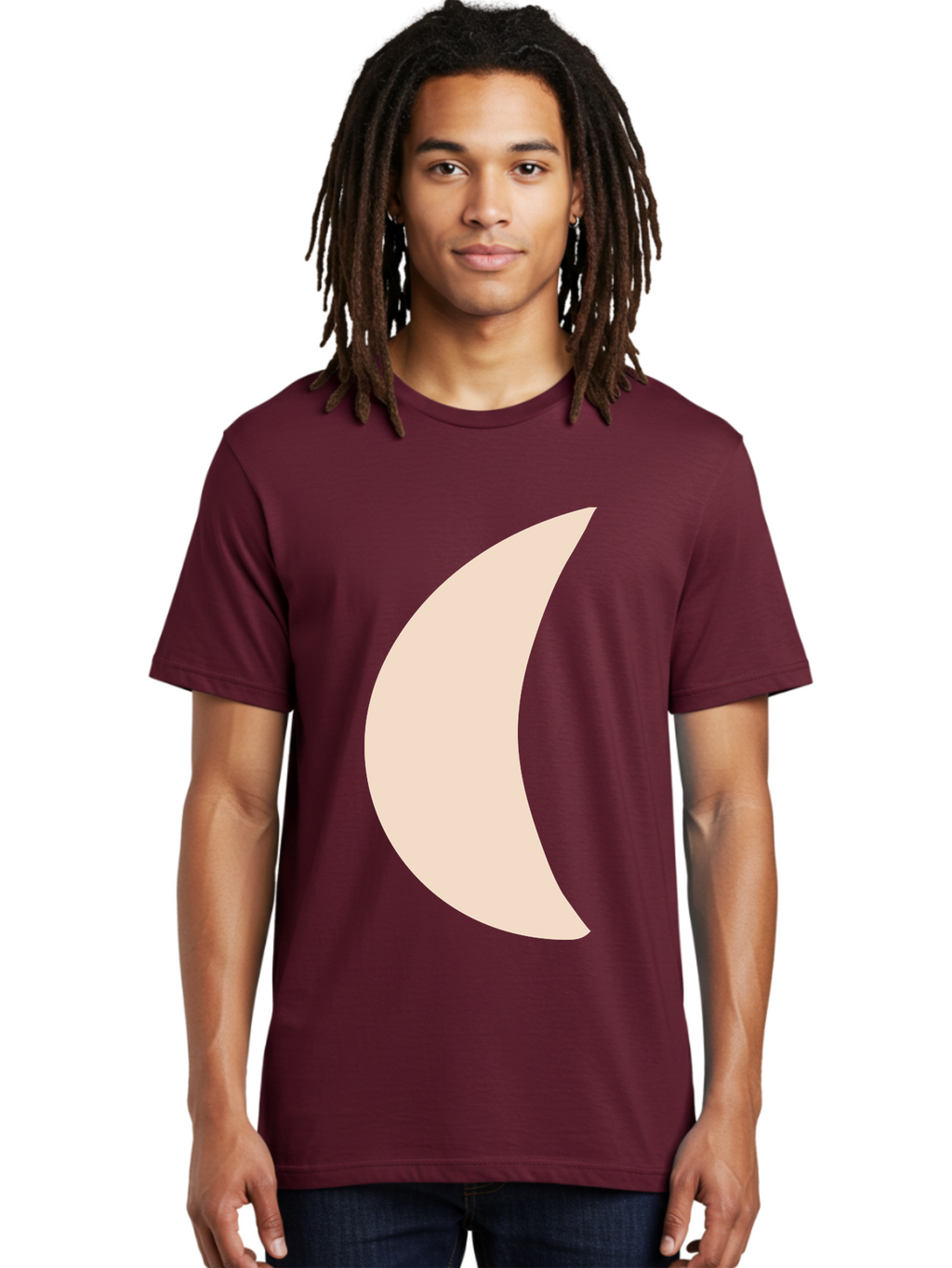 Moon Men'S Graphic Tee, 100% Cotton, Comfortable Casual Summer Wear, Machine Washable, Crescent Moon, Moon Shape, Minimalist Design, Simple Art, Lunar Symbol, Celestial Body, Abstract Illustration Aae032