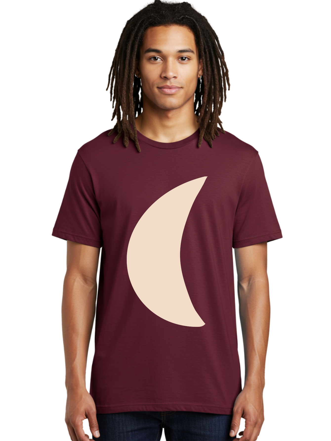 Moon Men'S Graphic Tee, 100% Cotton, Comfortable Casual Summer Wear, Machine Washable, Crescent Moon, Moon Shape, Minimalist Design, Simple Art, Lunar Symbol, Celestial Body, Abstract Illustration Aae032