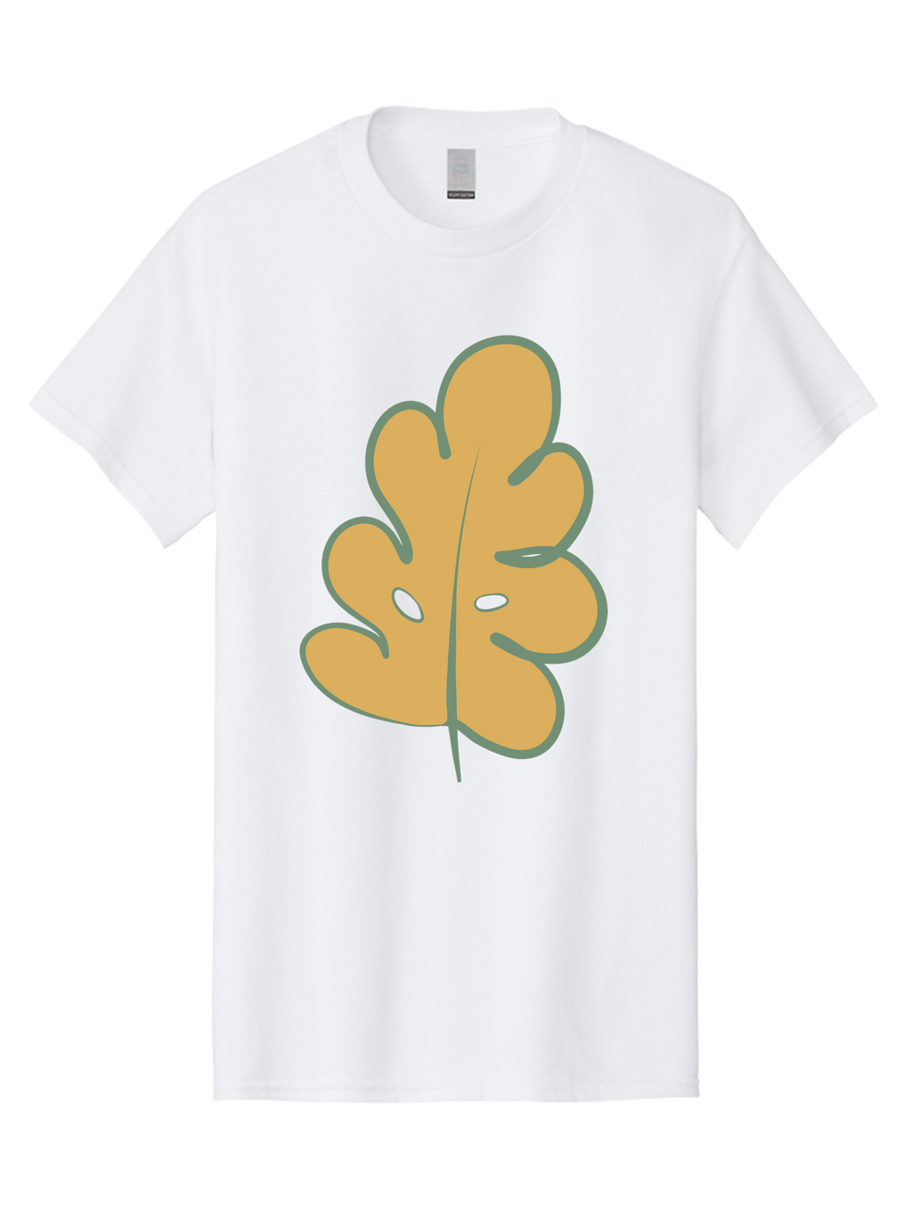 Oak-Leaf Men'S Graphic Tee, 100% Cotton, Comfortable Casual Summer Wear, Machine Washable, Oak Leaf, Cartoon Leaf, Autumn Foliage, Fall Colors, Nature Illustration, Simple Graphic, Leaf Design, Orange Leaf Aae034