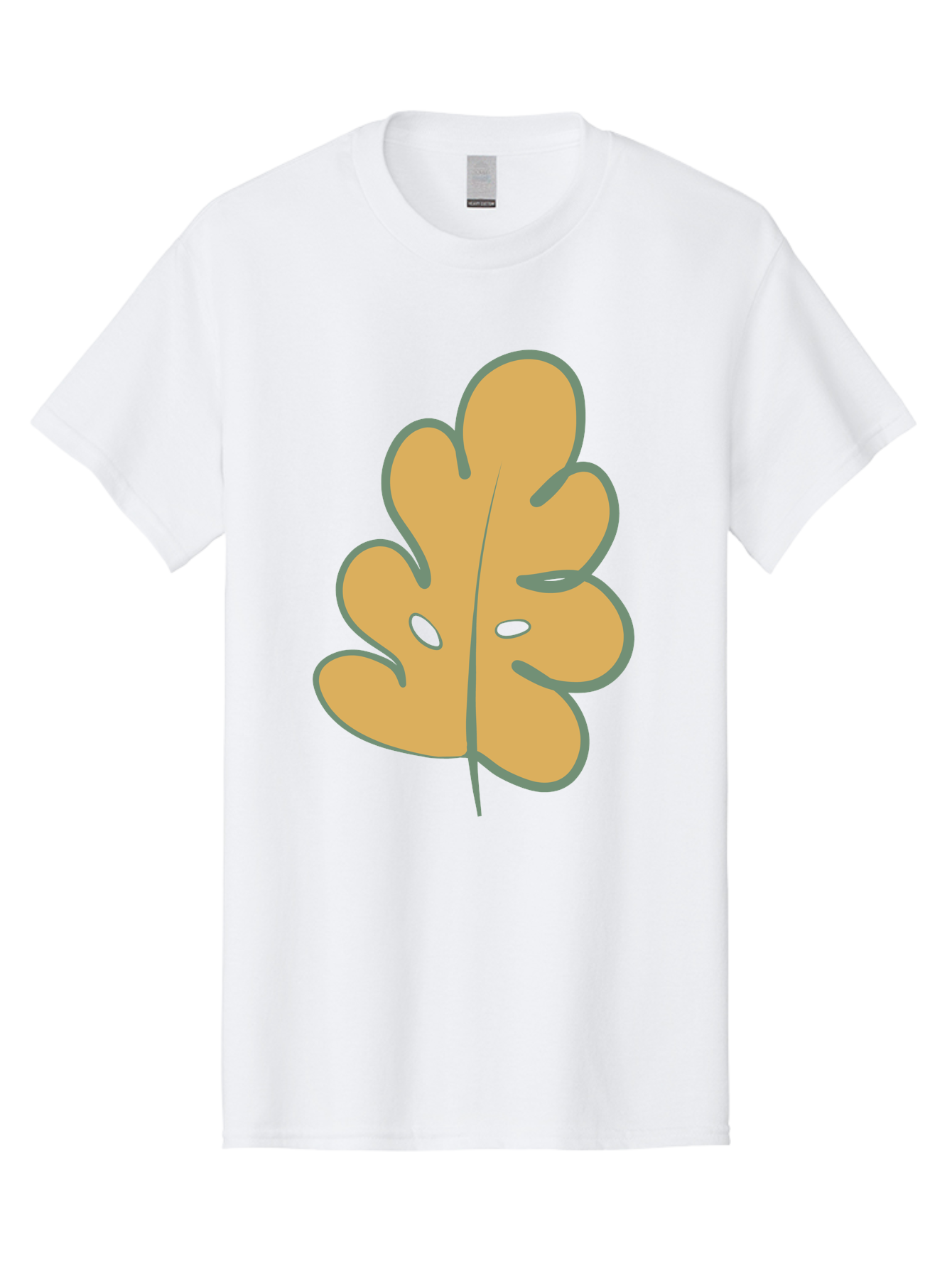 Oak-Leaf Men'S Graphic Tee, 100% Cotton, Comfortable Casual Summer Wear, Machine Washable, Oak Leaf, Cartoon Leaf, Autumn Foliage, Fall Colors, Nature Illustration, Simple Graphic, Leaf Design, Orange Leaf Aae034