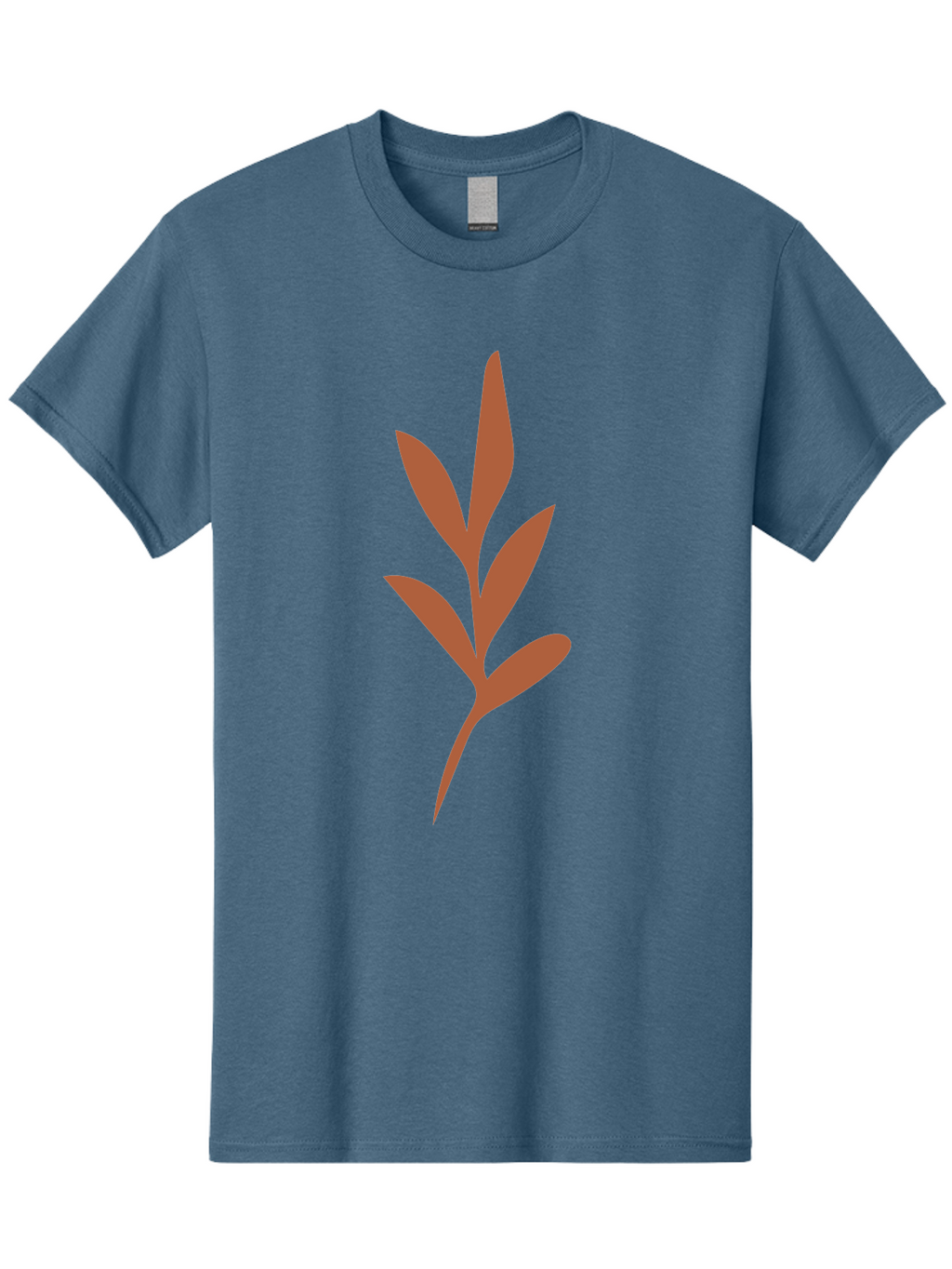 Olive-Branch Men'S Graphic Tee, 100% Cotton, Comfortable Casual Summer Wear, Machine Washable, Red Leaves, Leafy Branch, Minimalist Design, Simple Graphics, Red Foliage, Leaf Silhouette, Natural Elements, Graphic Art Aae035