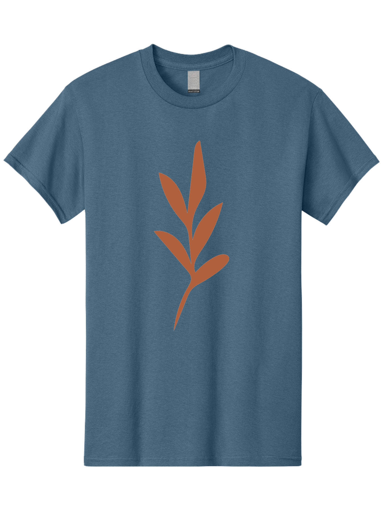 Olive-Branch Men'S Graphic Tee, 100% Cotton, Comfortable Casual Summer Wear, Machine Washable, Red Leaves, Leafy Branch, Minimalist Design, Simple Graphics, Red Foliage, Leaf Silhouette, Natural Elements, Graphic Art Aae035