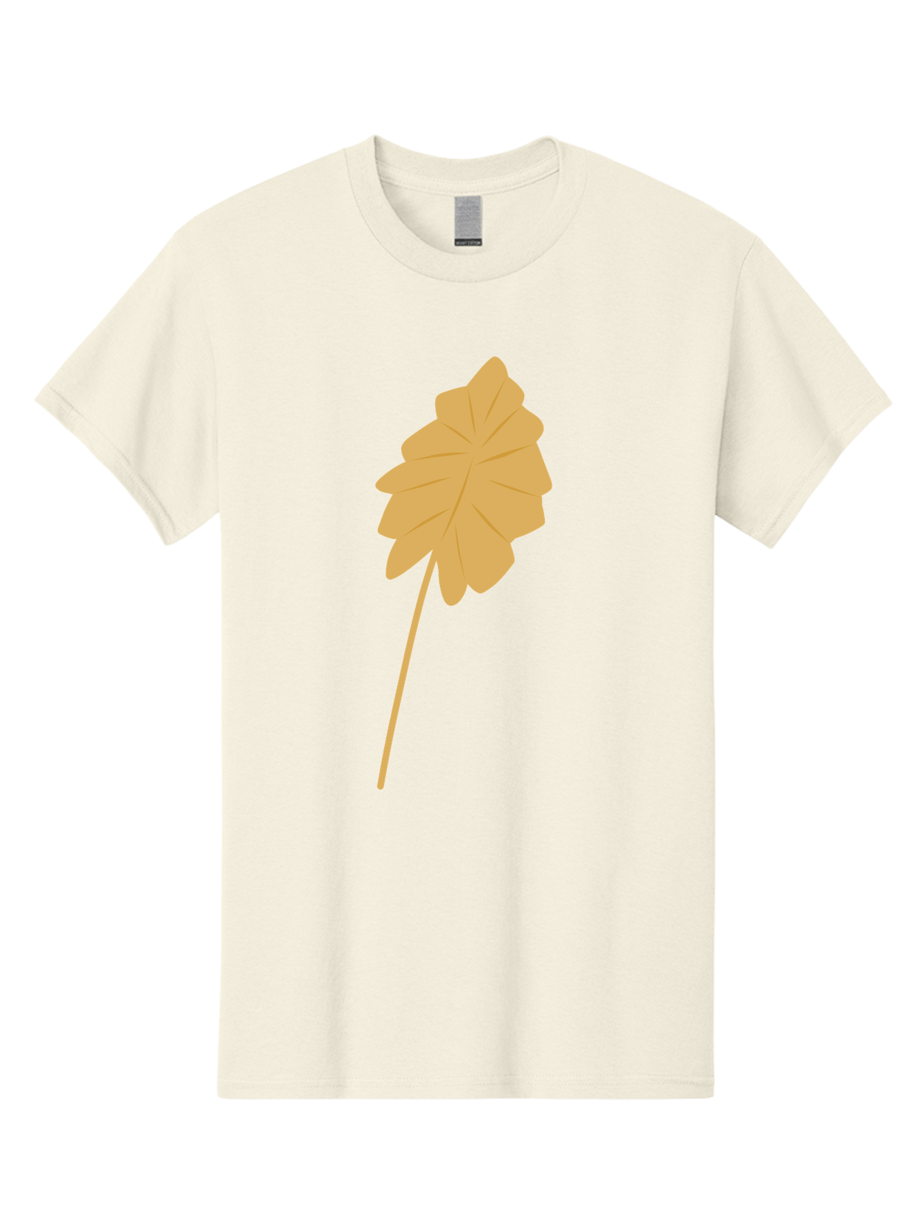 Orange-Leaf Men'S Graphic Tee, 100% Cotton, Comfortable Casual Summer Wear, Machine Washable, Golden Leaf, Simple Design, Autumn Symbol, Nature Icon, Vibrant Yellow, Leaf Illustration, Digital Art Aae036