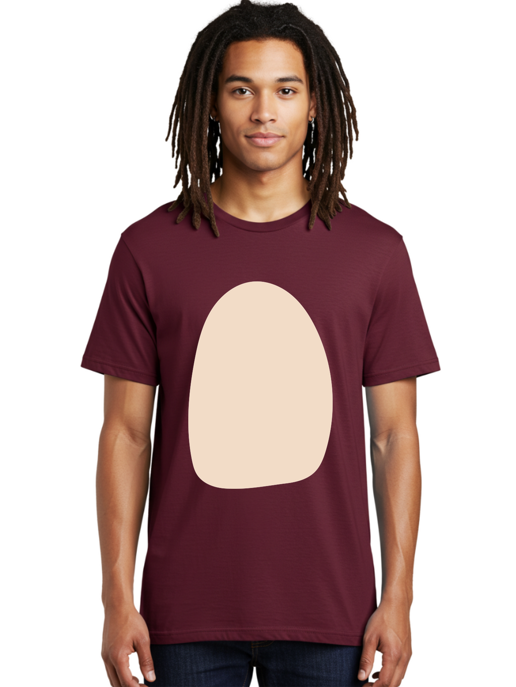 Oval-Shape-1 Men'S Graphic Tee, 100% Cotton, Comfortable Casual Summer Wear, Machine Washable, Oval Shape, Soft Peach Color, Minimalist Design, Simple Graphic, Abstract Shape, Modern Art Aae037