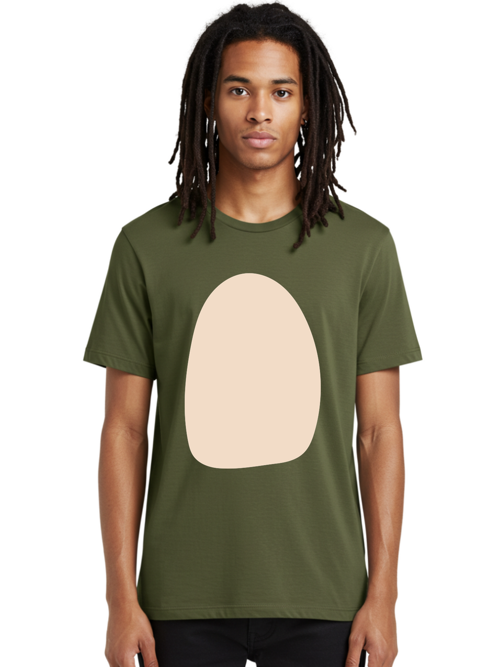 Oval-Shape-1 Men'S Graphic Tee, 100% Cotton, Comfortable Casual Summer Wear, Machine Washable, Oval Shape, Soft Peach Color, Minimalist Design, Simple Graphic, Abstract Shape, Modern Art Aae037
