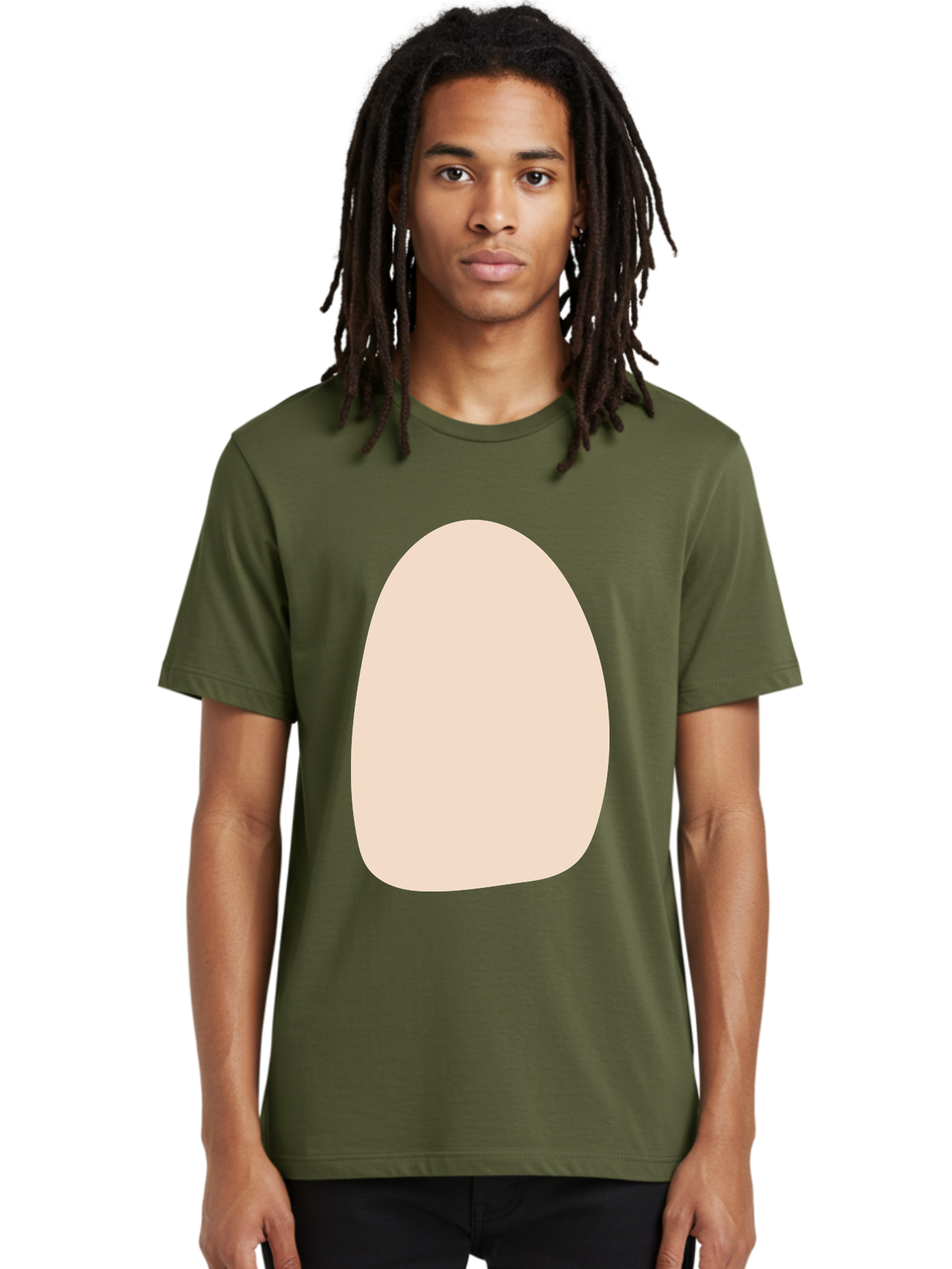 Oval-Shape-1 Men'S Graphic Tee, 100% Cotton, Comfortable Casual Summer Wear, Machine Washable, Oval Shape, Soft Peach Color, Minimalist Design, Simple Graphic, Abstract Shape, Modern Art Aae037