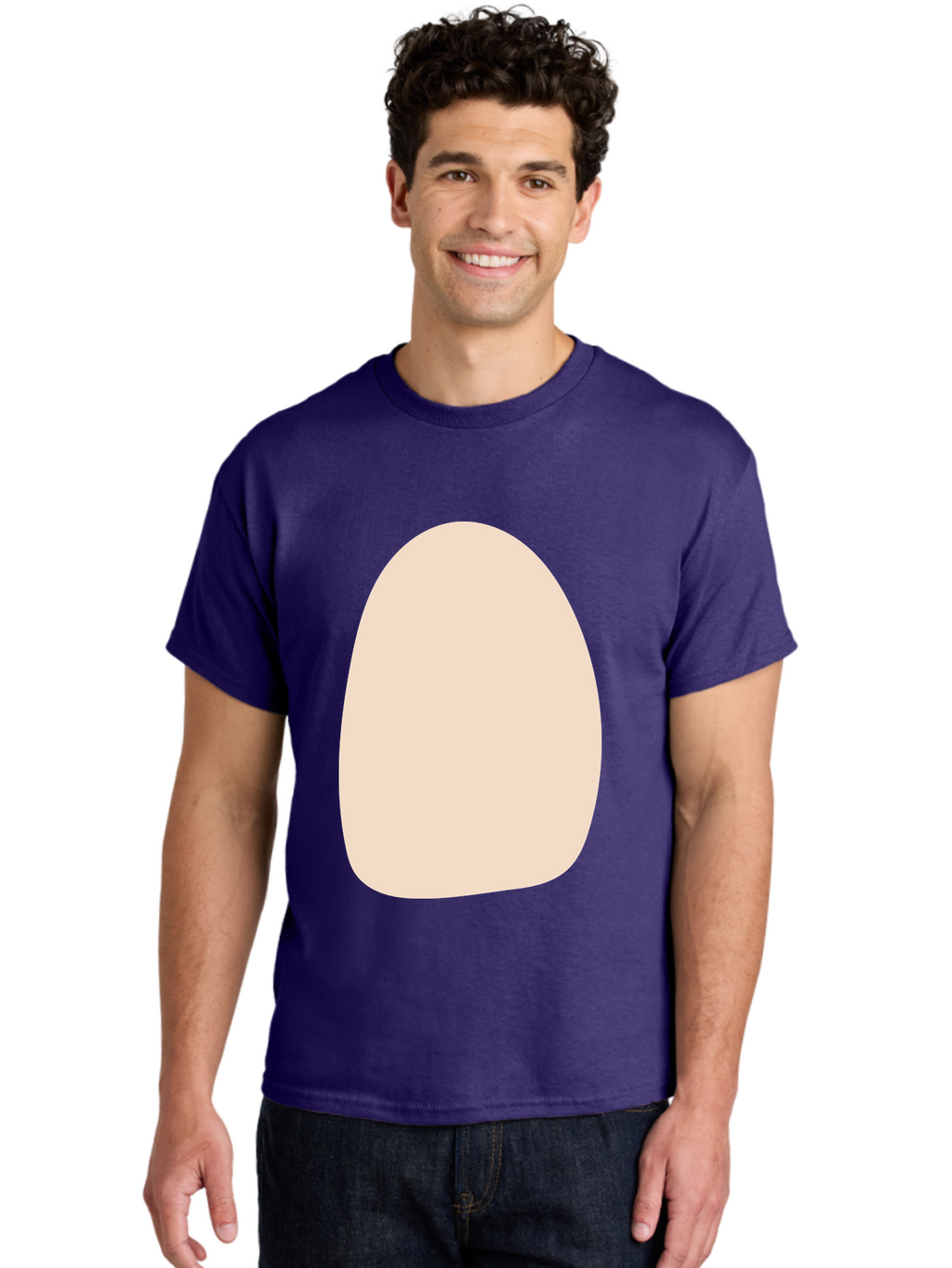 Oval-Shape-1 Men'S Graphic Tee, 100% Cotton, Comfortable Casual Summer Wear, Machine Washable, Oval Shape, Soft Peach Color, Minimalist Design, Simple Graphic, Abstract Shape, Modern Art Aae037