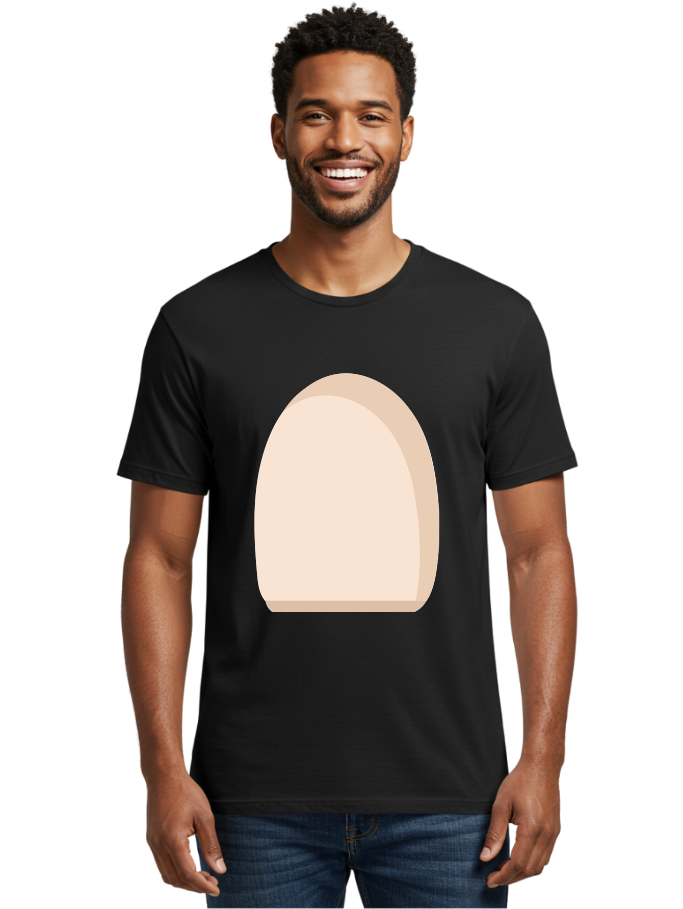 Oval-Shape-2 Men'S Graphic Tee, 100% Cotton, Comfortable Casual Summer Wear, Machine Washable, Oval Shape, Egg Shape, Simple Design, Minimalist Art, Beige Color, Soft Graphics, Abstract Form, Digital Illustration Aae038