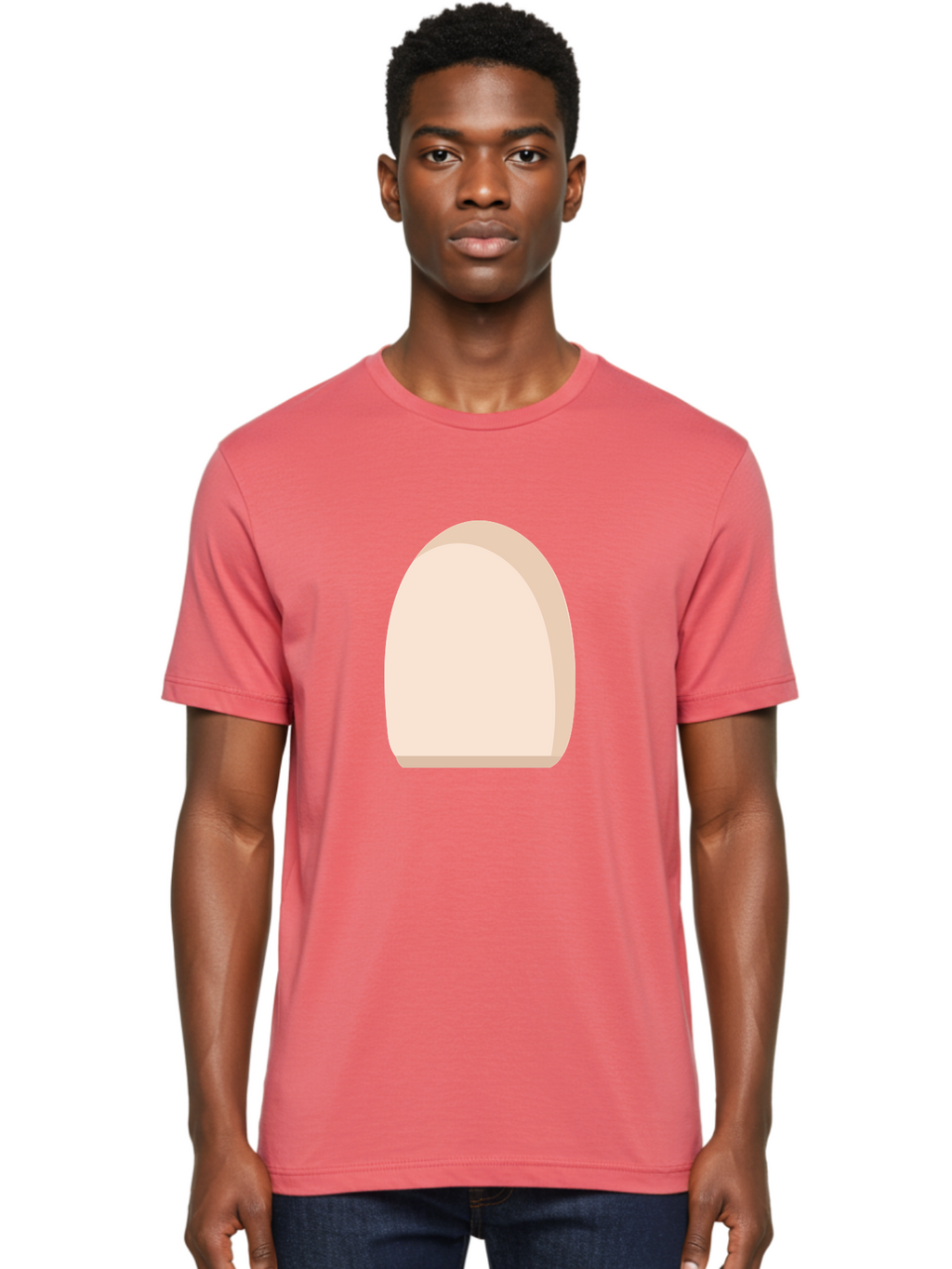 Oval-Shape-2 Men'S Graphic Tee, 100% Cotton, Comfortable Casual Summer Wear, Machine Washable, Oval Shape, Egg Shape, Simple Design, Minimalist Art, Beige Color, Soft Graphics, Abstract Form, Digital Illustration Aae038