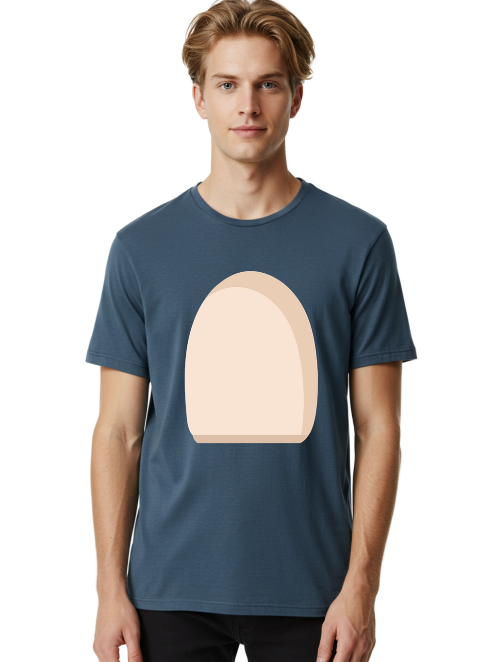 Oval-Shape-2 Men'S Graphic Tee, 100% Cotton, Comfortable Casual Summer Wear, Machine Washable, Oval Shape, Egg Shape, Simple Design, Minimalist Art, Beige Color, Soft Graphics, Abstract Form, Digital Illustration Aae038