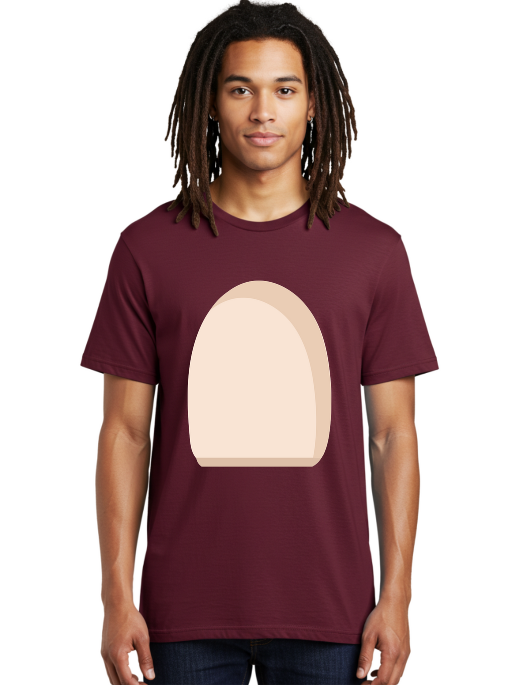 Oval-Shape-2 Men'S Graphic Tee, 100% Cotton, Comfortable Casual Summer Wear, Machine Washable, Oval Shape, Egg Shape, Simple Design, Minimalist Art, Beige Color, Soft Graphics, Abstract Form, Digital Illustration Aae038