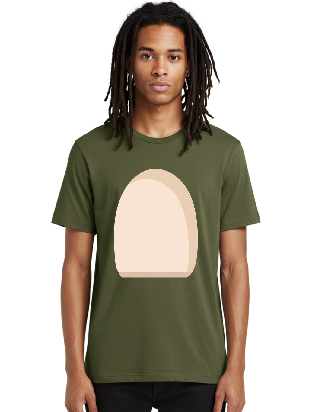 Oval-Shape-2 Men'S Graphic Tee, 100% Cotton, Comfortable Casual Summer Wear, Machine Washable, Oval Shape, Egg Shape, Simple Design, Minimalist Art, Beige Color, Soft Graphics, Abstract Form, Digital Illustration Aae038