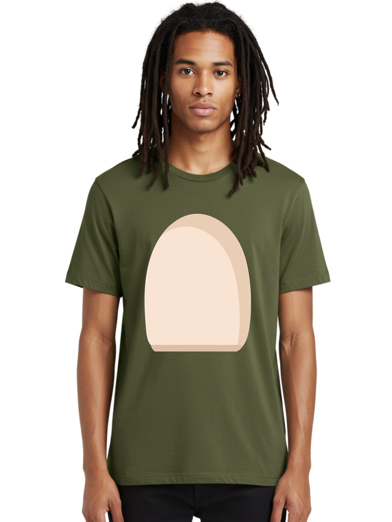 Oval-Shape-2 Men'S Graphic Tee, 100% Cotton, Comfortable Casual Summer Wear, Machine Washable, Oval Shape, Egg Shape, Simple Design, Minimalist Art, Beige Color, Soft Graphics, Abstract Form, Digital Illustration Aae038