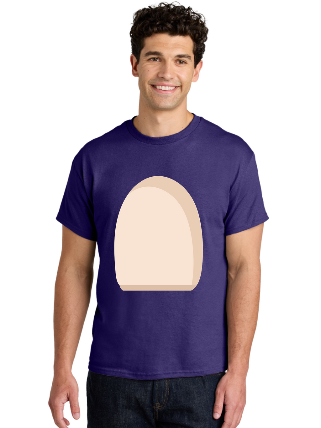 Oval-Shape-2 Men'S Graphic Tee, 100% Cotton, Comfortable Casual Summer Wear, Machine Washable, Oval Shape, Egg Shape, Simple Design, Minimalist Art, Beige Color, Soft Graphics, Abstract Form, Digital Illustration Aae038