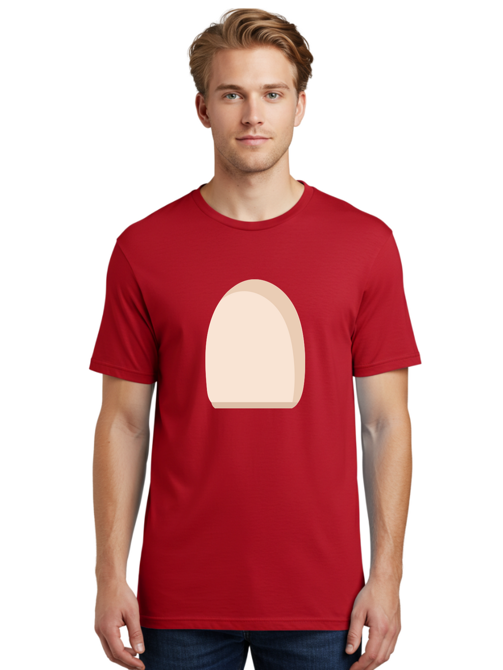 Oval-Shape-2 Men'S Graphic Tee, 100% Cotton, Comfortable Casual Summer Wear, Machine Washable, Oval Shape, Egg Shape, Simple Design, Minimalist Art, Beige Color, Soft Graphics, Abstract Form, Digital Illustration Aae038