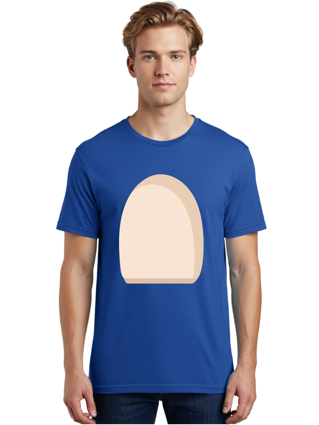 Oval-Shape-2 Men'S Graphic Tee, 100% Cotton, Comfortable Casual Summer Wear, Machine Washable, Oval Shape, Egg Shape, Simple Design, Minimalist Art, Beige Color, Soft Graphics, Abstract Form, Digital Illustration Aae038