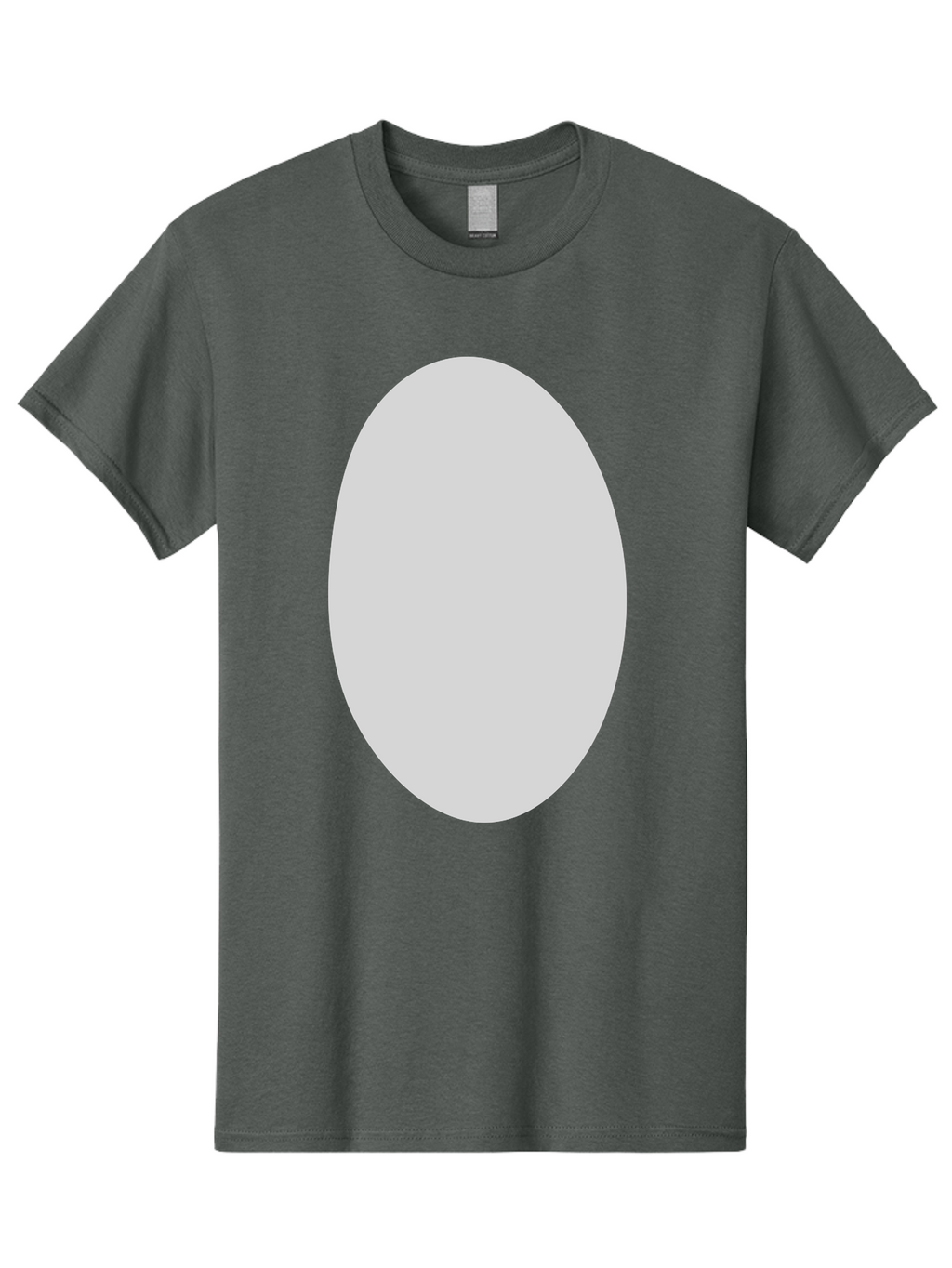 Oval Men'S Graphic Tee, 100% Cotton, Comfortable Casual Summer Wear, Machine Washable, White Oval Shape, Simple Design, Minimalist Art, Geometric Figure, Abstract Element, Clean Lines, Modern Aesthetic Aae040