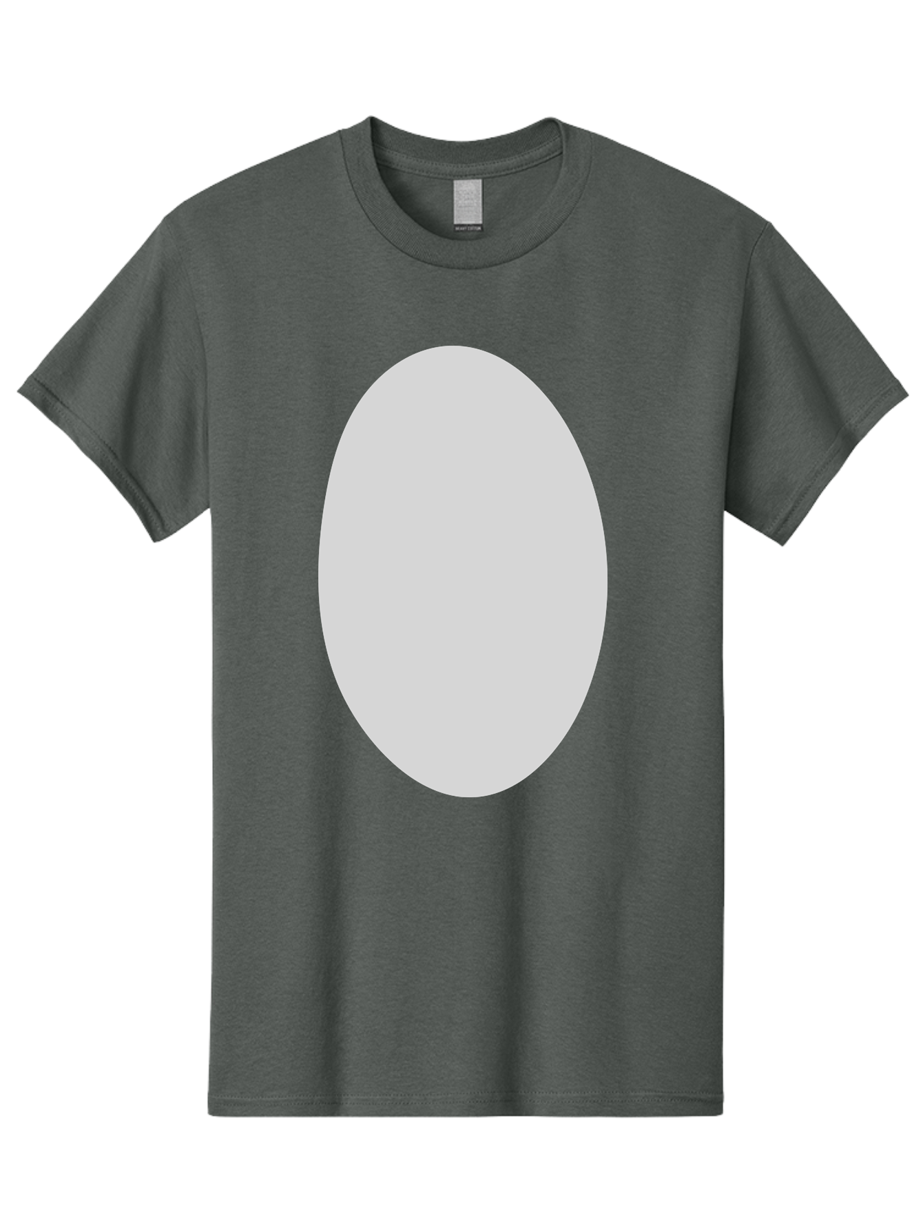 Oval Men'S Graphic Tee, 100% Cotton, Comfortable Casual Summer Wear, Machine Washable, White Oval Shape, Simple Design, Minimalist Art, Geometric Figure, Abstract Element, Clean Lines, Modern Aesthetic Aae040