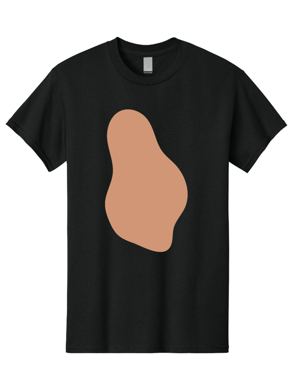 Peanut Men'S Graphic Tee, 100% Cotton, Comfortable Casual Summer Wear, Machine Washable, Peanut Shaped Object, Light Brown Color, Irregular Shape, Abstract Design, Simple Graphic, Minimalist Art Aae041