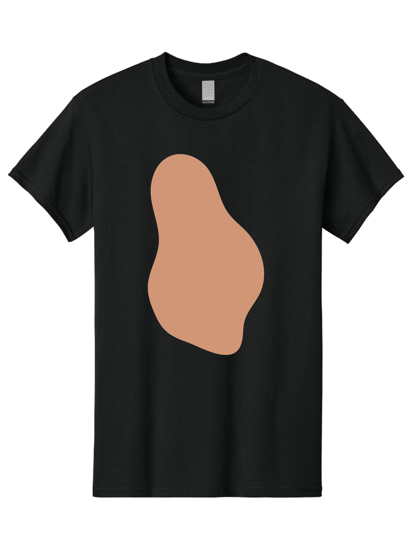 Peanut Men'S Graphic Tee, 100% Cotton, Comfortable Casual Summer Wear, Machine Washable, Peanut Shaped Object, Light Brown Color, Irregular Shape, Abstract Design, Simple Graphic, Minimalist Art Aae041