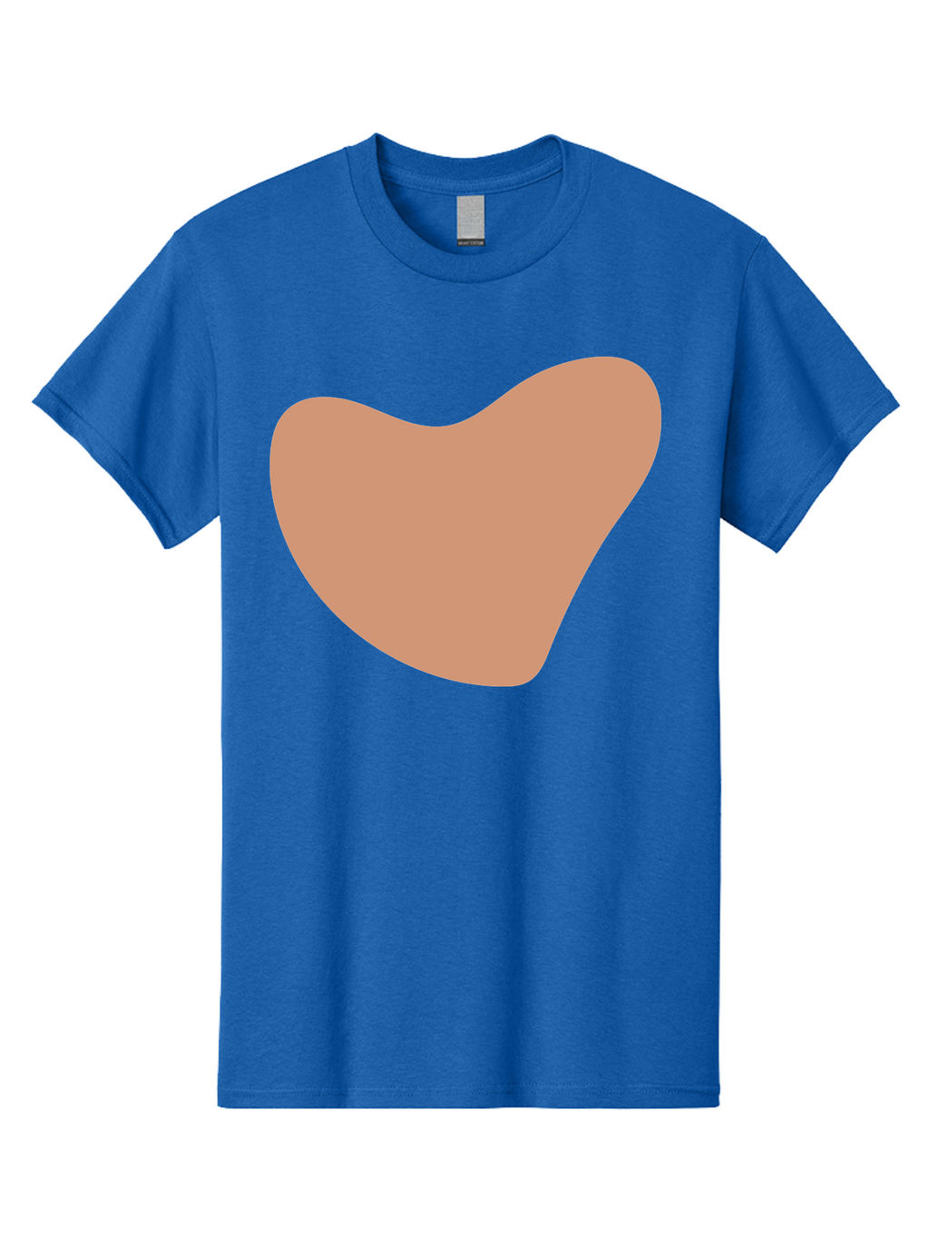 Pink-Shape Men'S Graphic Tee, 100% Cotton, Comfortable Casual Summer Wear, Machine Washable, Peach-Colored Shape, Smooth Texture, Abstract Design, Minimalist Art, Modern Graphic, Simple Form Aae042