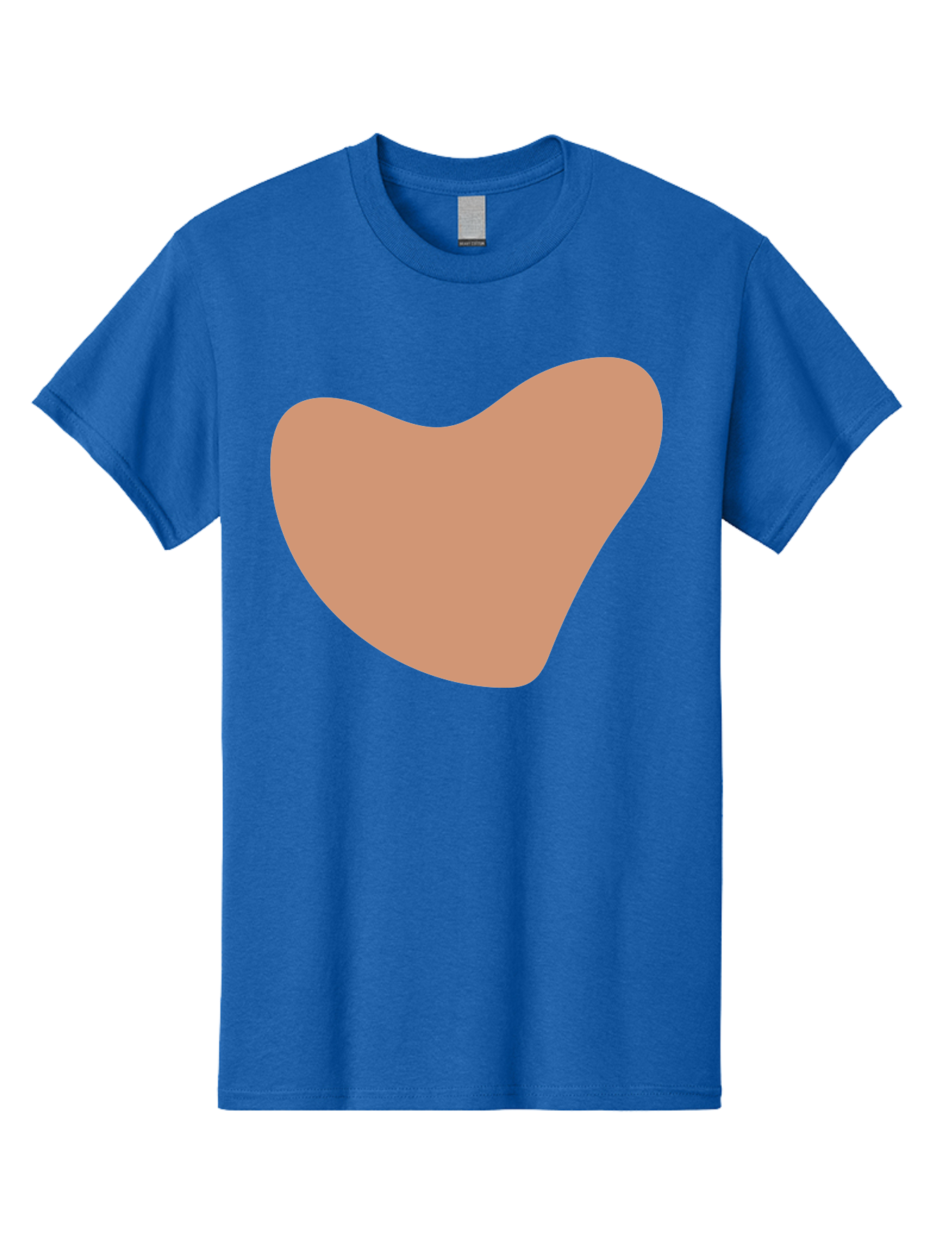 Pink-Shape Men'S Graphic Tee, 100% Cotton, Comfortable Casual Summer Wear, Machine Washable, Peach-Colored Shape, Smooth Texture, Abstract Design, Minimalist Art, Modern Graphic, Simple Form Aae042