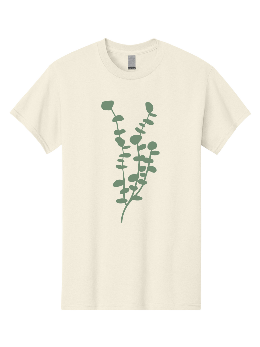 Plant Men'S Graphic Tee, 100% Cotton, Comfortable Casual Summer Wear, Machine Washable, Purple Flowering Branch, Gray Floral Illustration, Delicate Stems, Soft Petals, Botanical Art, Simple Design, Minimalist Graphics Aae043
