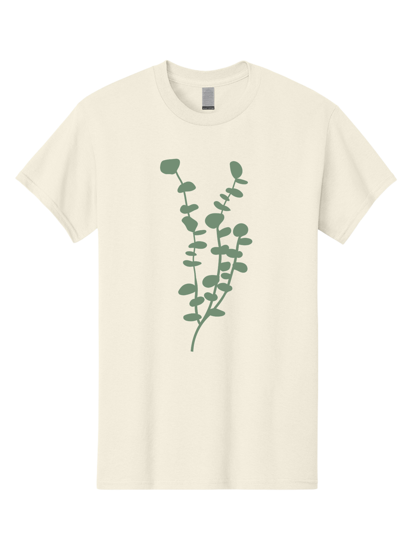 Plant Men'S Graphic Tee, 100% Cotton, Comfortable Casual Summer Wear, Machine Washable, Purple Flowering Branch, Gray Floral Illustration, Delicate Stems, Soft Petals, Botanical Art, Simple Design, Minimalist Graphics Aae043