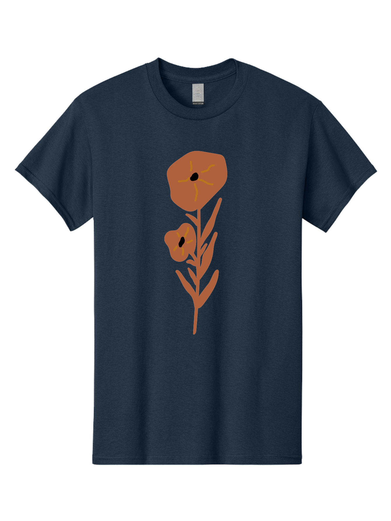 Poppies Men'S Graphic Tee, 100% Cotton, Comfortable Casual Summer Wear, Machine Washable, Red Poppy Flowers, Simple Illustration, Minimalist Design, Poppy Plant, Red Flowers, Stylized Artwork, Floral Motif, Elegant Simplicity Aae044