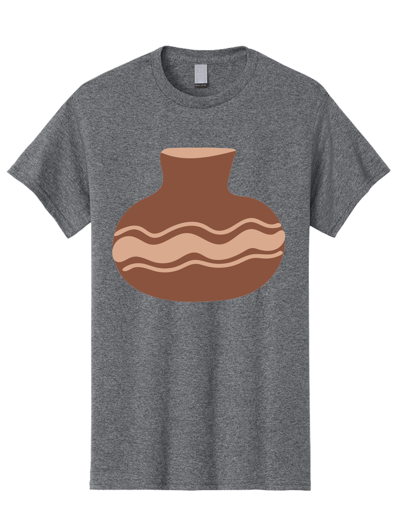 Pottery-Vase Men'S Graphic Tee, 100% Cotton, Comfortable Casual Summer Wear, Machine Washable, Clay Pot, Wavy Stripes, Decorative Design, Earthy Tones, Traditional Pottery, Handmade Ceramics, Simple Elegance, Rustic Charm Aae046