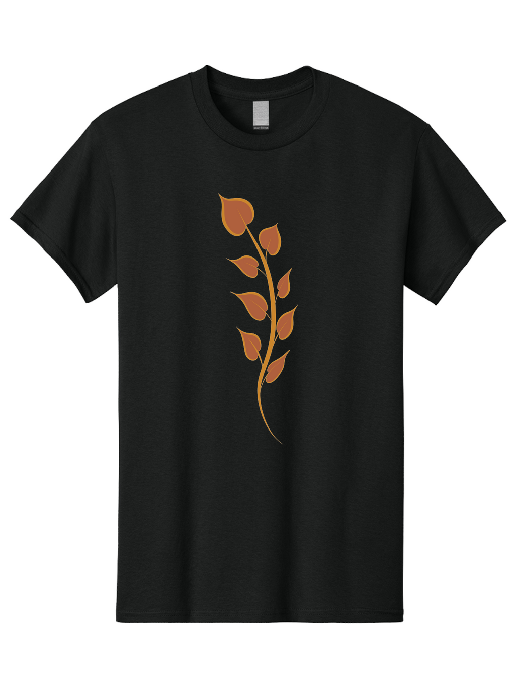 Red-Leaves-Stem Men'S Graphic Tee, 100% Cotton, Comfortable Casual Summer Wear, Machine Washable, Red Stem, Red Leaves, Simple Design, Digital Illustration, Botanical Art, Minimalist Style, Leaf Pattern, Graphic Element Aae048