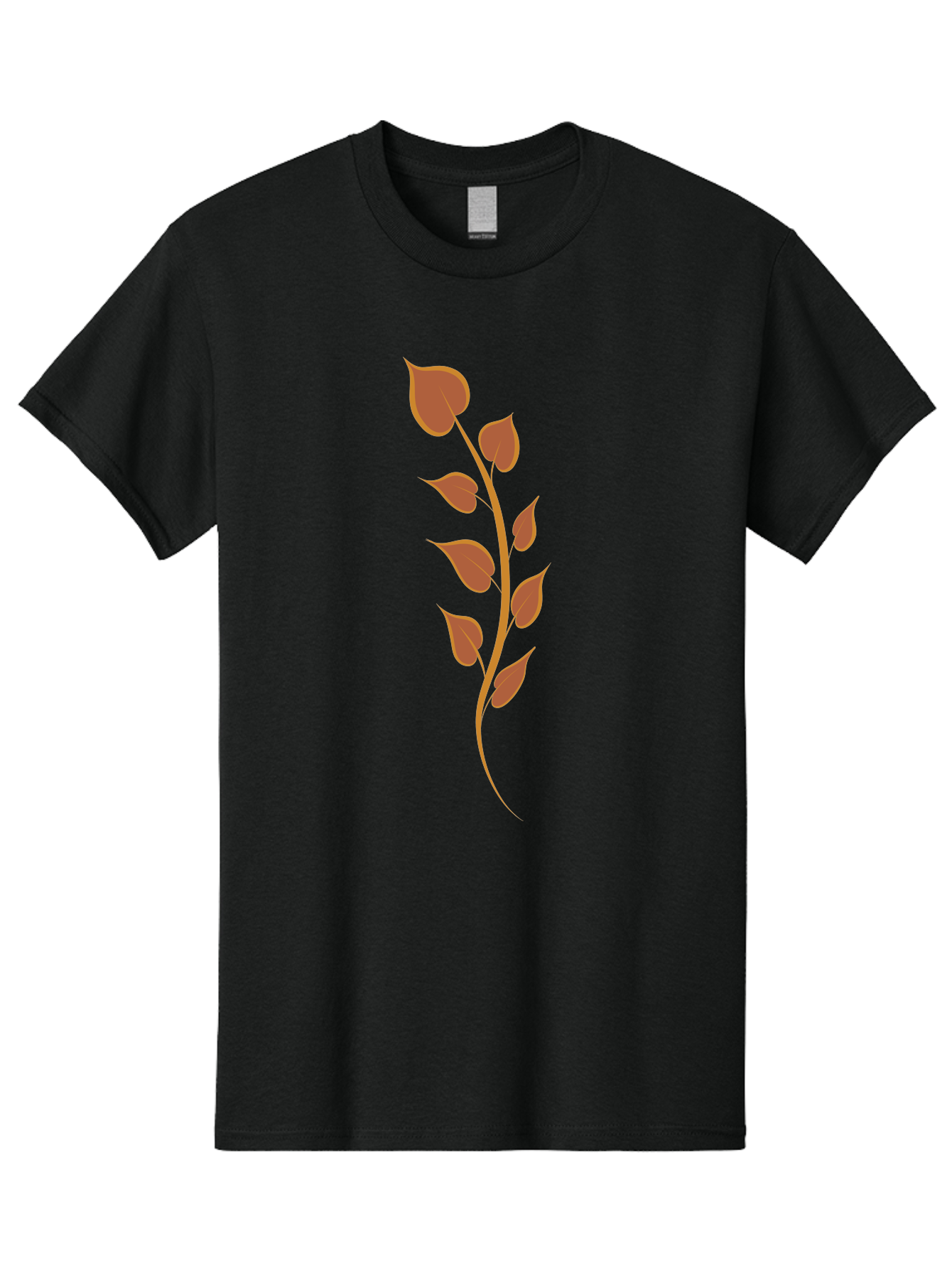 Red-Leaves-Stem Men'S Graphic Tee, 100% Cotton, Comfortable Casual Summer Wear, Machine Washable, Red Stem, Red Leaves, Simple Design, Digital Illustration, Botanical Art, Minimalist Style, Leaf Pattern, Graphic Element Aae048