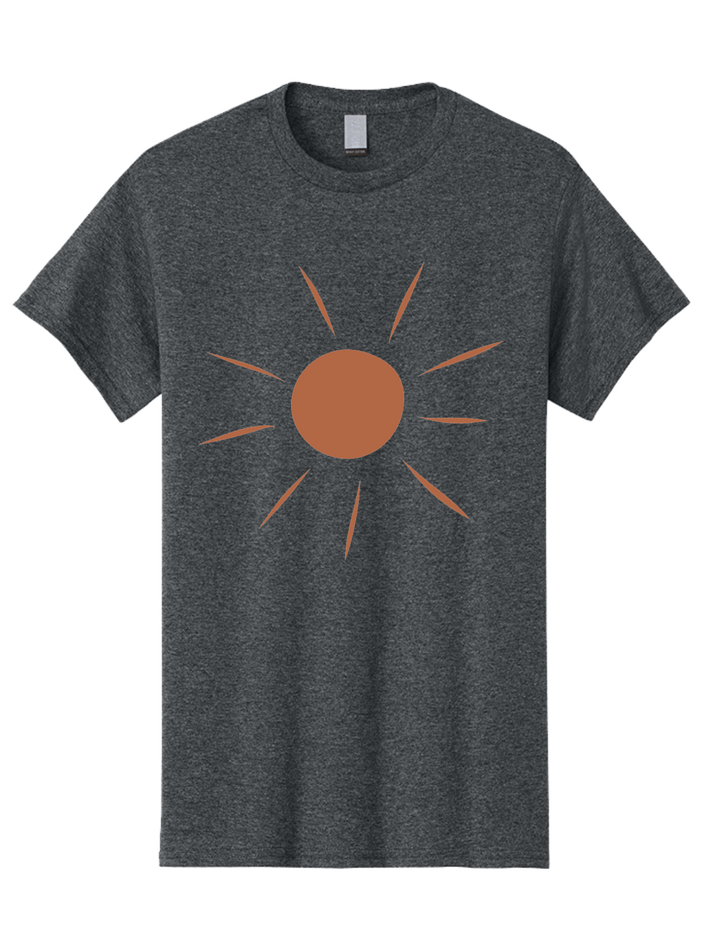 Red-Sun Men'S Graphic Tee, 100% Cotton, Comfortable Casual Summer Wear, Machine Washable, Sun Symbol, Red Circle, Radiating Lines, Minimalist Design, Simple Graphics, Abstract Art, Symbolic Representation Aae050