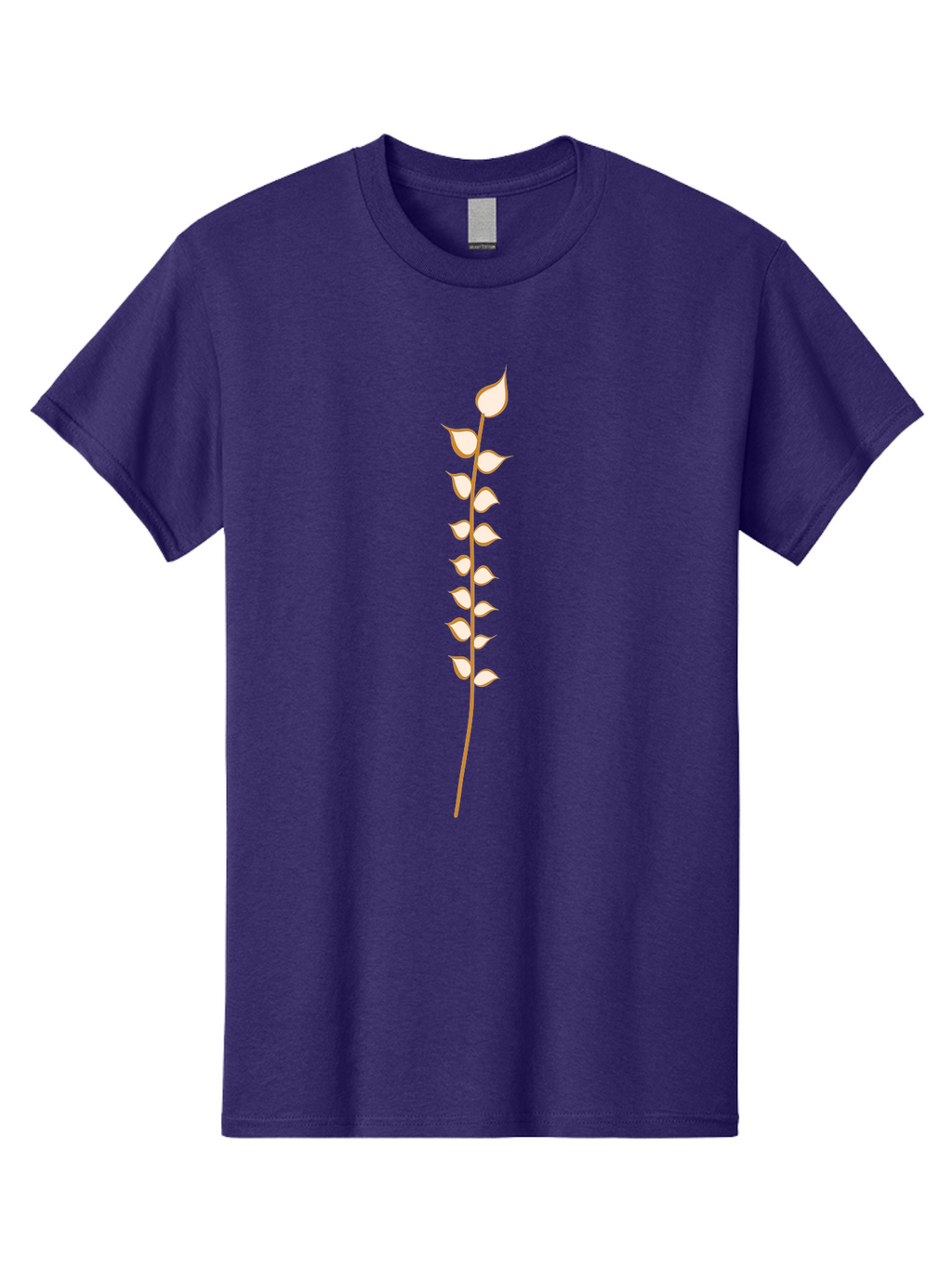 Simple-Stem Men'S Graphic Tee, 100% Cotton, Comfortable Casual Summer Wear, Machine Washable, Stem With Leaves, Simple Design, Minimalist Art, Red Stem, White Leaves, Botanical Illustration, Natural Elements Aae051