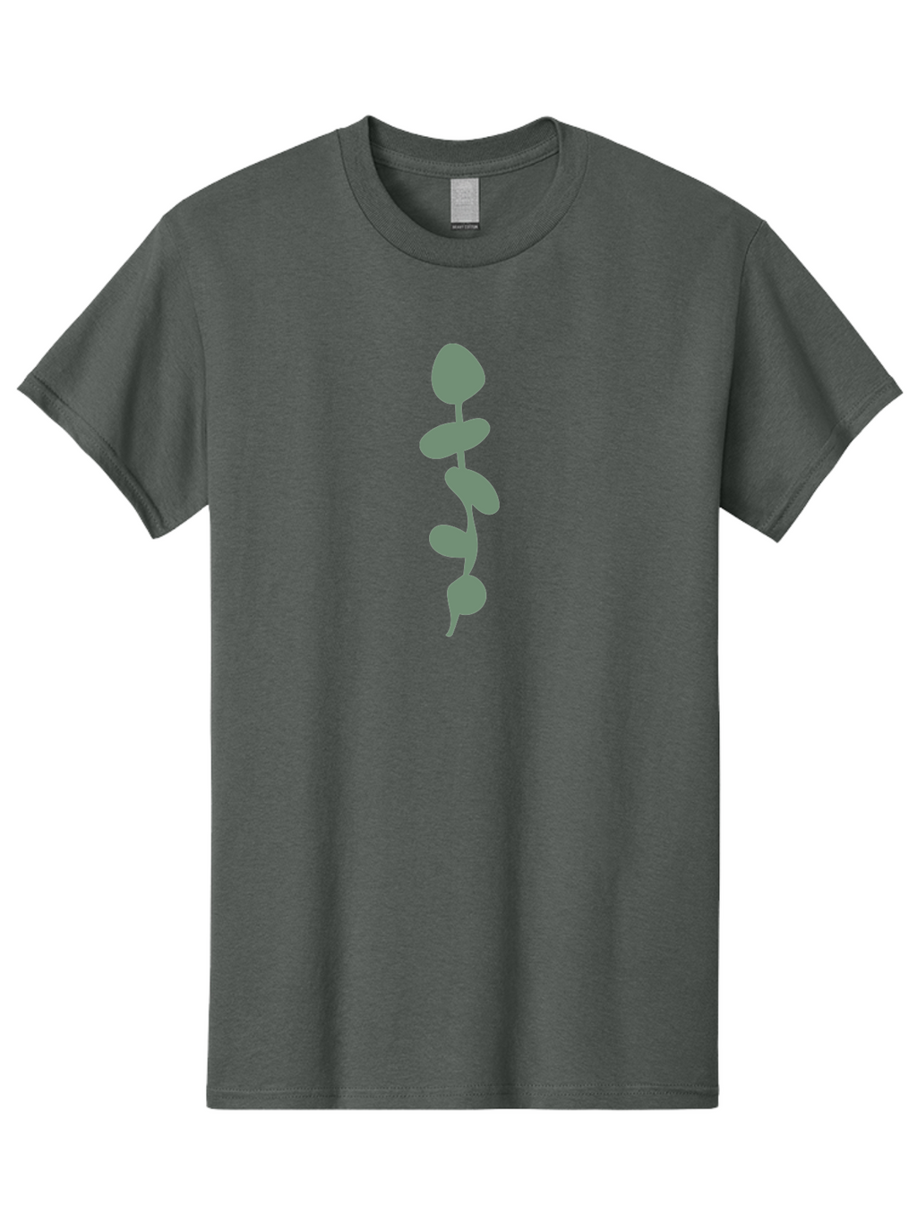 Sprout-1 Men'S Graphic Tee, 100% Cotton, Comfortable Casual Summer Wear, Machine Washable, Silhouette Of A Plant, Dark Grey Color, Simple Design, Minimalist Art, Abstract Shapes, Unique Texture, Modern Graphic Aae053
