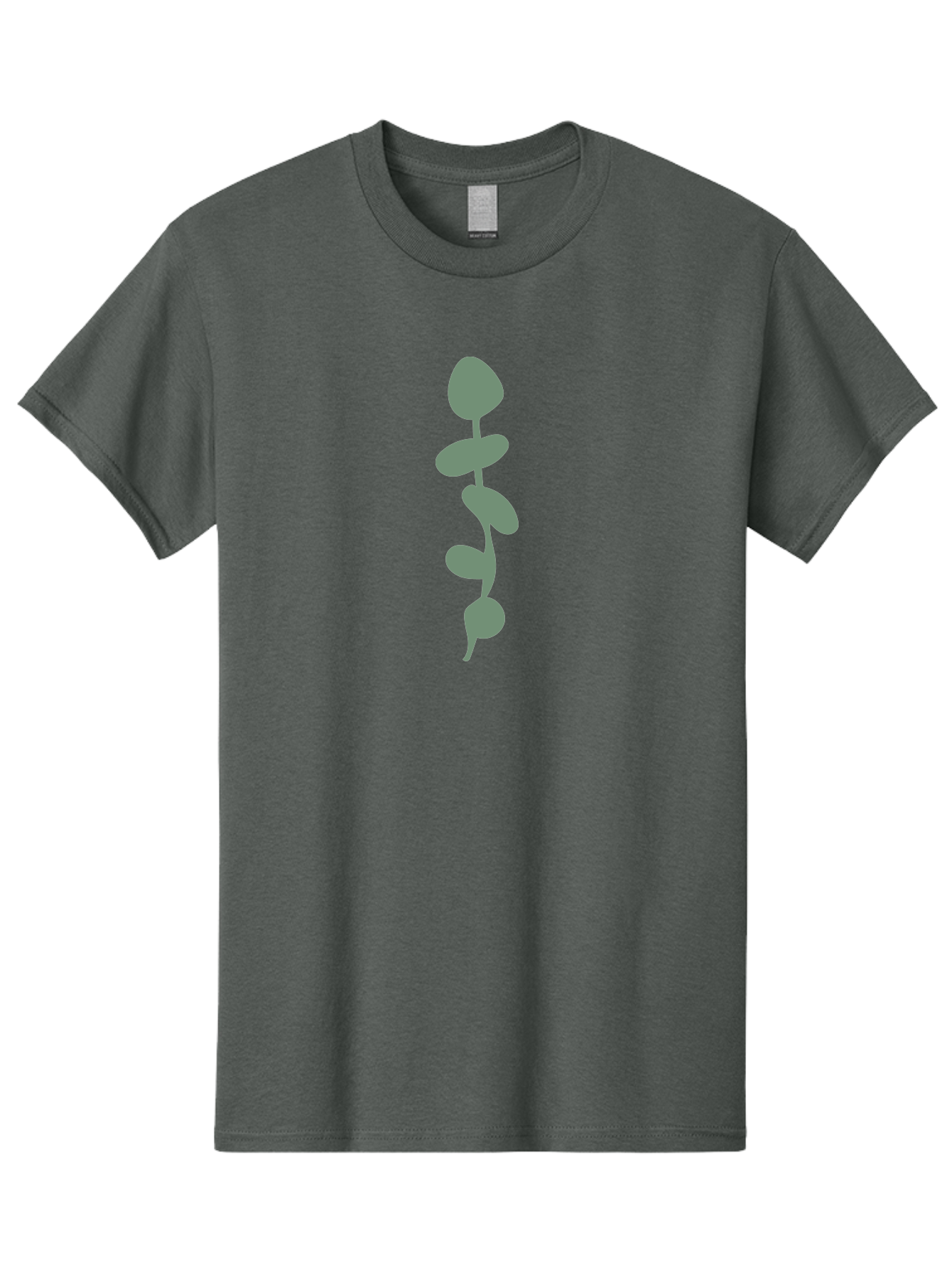 Sprout-1 Men'S Graphic Tee, 100% Cotton, Comfortable Casual Summer Wear, Machine Washable, Silhouette Of A Plant, Dark Grey Color, Simple Design, Minimalist Art, Abstract Shapes, Unique Texture, Modern Graphic Aae053