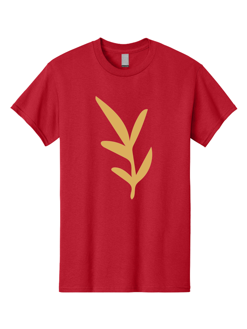 Sprout Men'S Graphic Tee, 100% Cotton, Comfortable Casual Summer Wear, Machine Washable, Sprouting Plant, Growing Leaves, Botanical Illustration, Simple Design, Minimalist Art, Abstract Foliage, Orange Silhouette Aae054