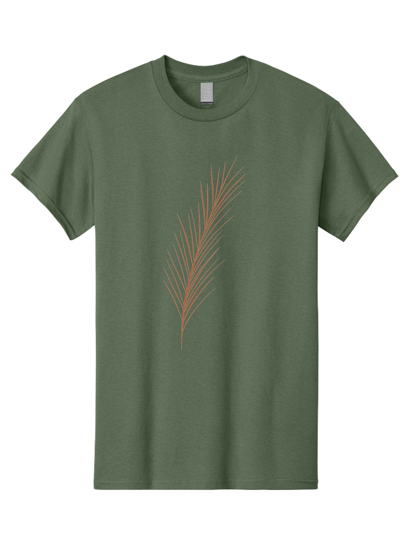 Stylized-Feather Men'S Graphic Tee, 100% Cotton, Comfortable Casual Summer Wear, Machine Washable, Red Twig, Thin Branches, Minimalist Design, Simple Shapes, Abstract Art, Digital Illustration, Modern Graphics Aae056
