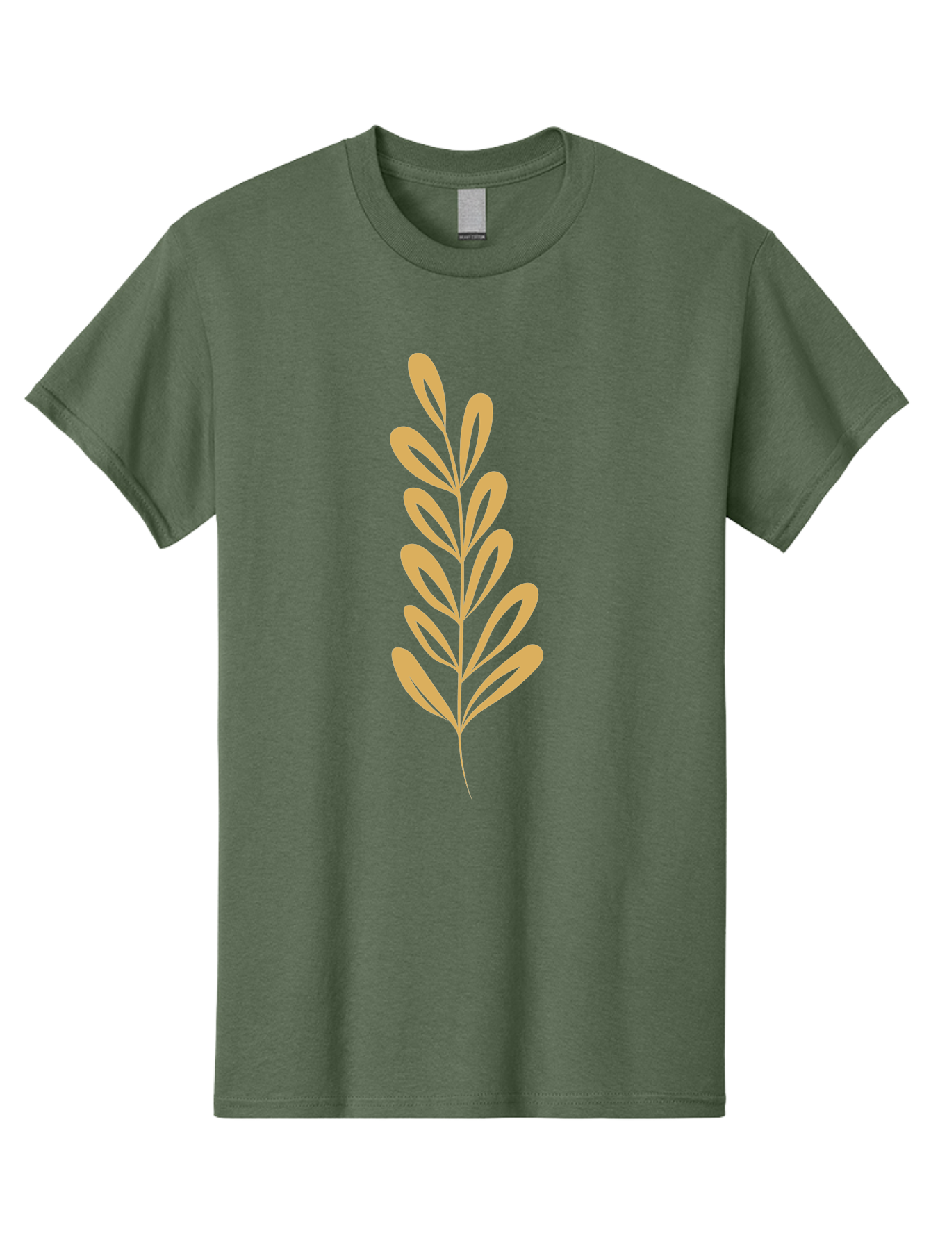 Tan-Branch Men'S Graphic Tee, 100% Cotton, Comfortable Casual Summer Wear, Machine Washable, Tan Leaf, Minimalist Design, Simple Graphics, Leaf Illustration, Foliage, Nature-Inspired, Botanical Art, Graphic Element, Abstract Leaf Aae057