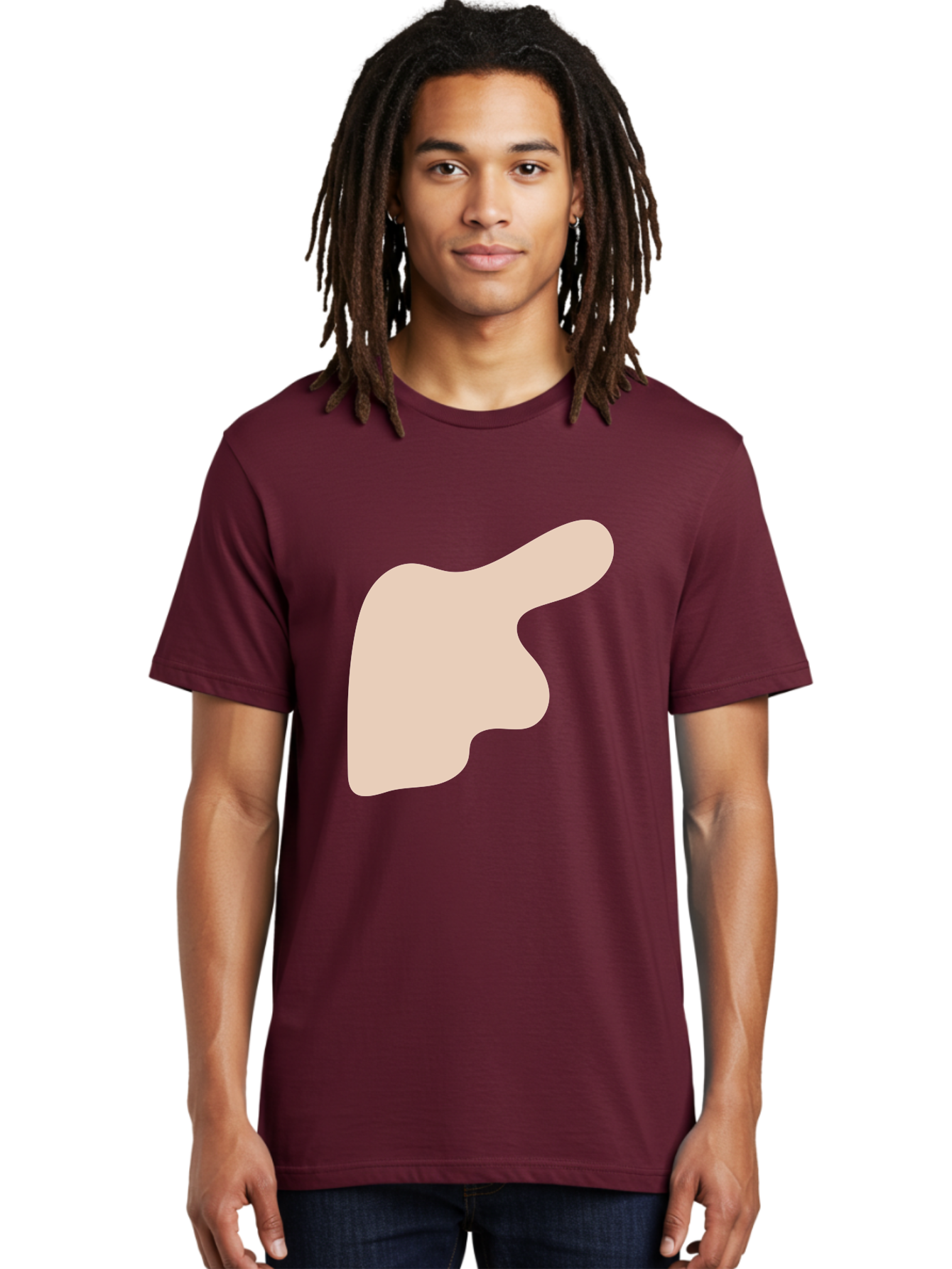 Thumbs-Up Men'S Graphic Tee, 100% Cotton, Comfortable Casual Summer Wear, Machine Washable, Thumbs Up Gesture, Approval Symbol, Positive Feedback, Like Button, Hand Gesture, Social Media Icon, Beige Shape Aae060